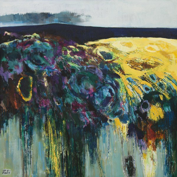 Jaime Pinto, (Mexican, b. 1907), Floral Abstractio: Jaime Pinto (Mexican, b. 1907) Floral Abstraction oil on canvas signed Pinto (lower right) 38 x 38 inches. Property from the Collection of Mr. and Mrs. John F. Monroe, Milwaukee, Wisc