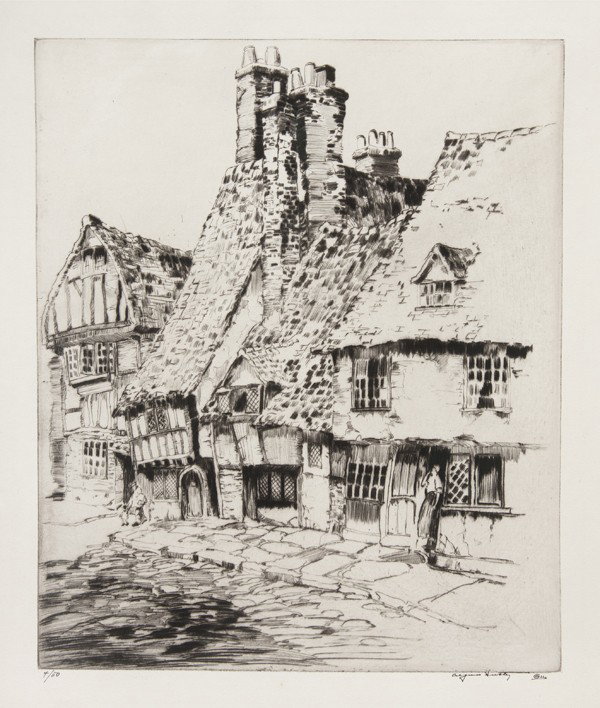 Alfred Hutty, (American, 1877-1954), Old Hastings: Alfred Hutty (American, 1877-1954) Old Hastings etching edition 4/50, signed Alfred Hutty (lower right) 9 x 7 1/4 inches.