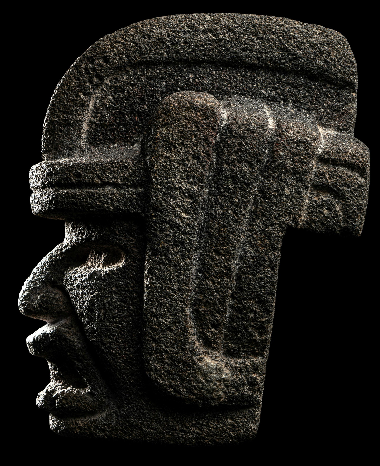 A Veracruz Stone Hacha in the Form of a Warrior Height 5 19/32 inches (14.2 cm). (1 of 5)