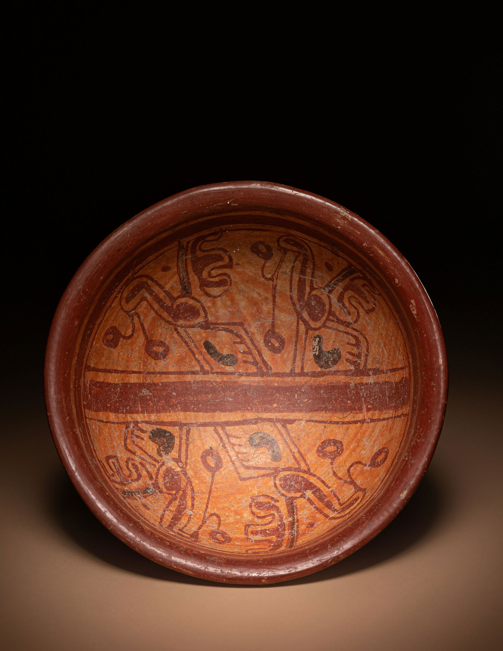 A Maya Polychrome Bowl Diameter 7 1/4 inches (18.42 cm). (1 of 6)