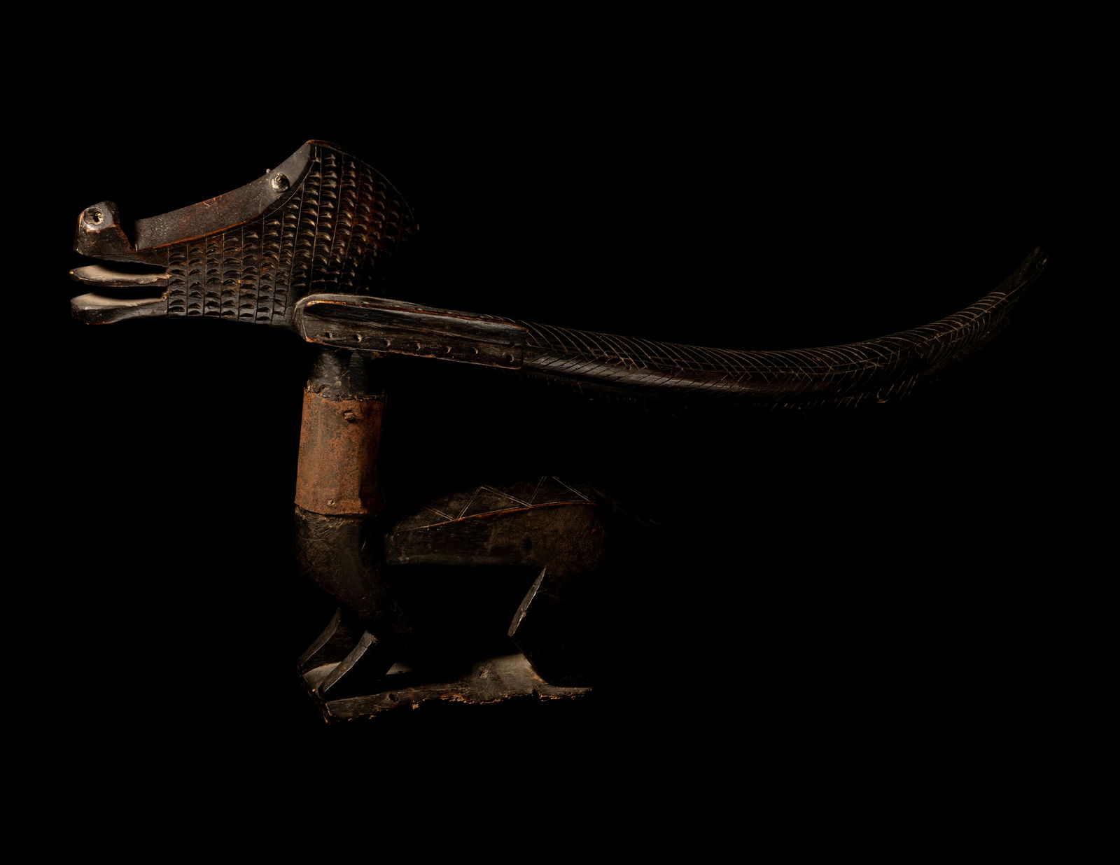 A Bamana Wood Antelope (Chiwara) Height 14 inches (36 cm). (1 of 4)