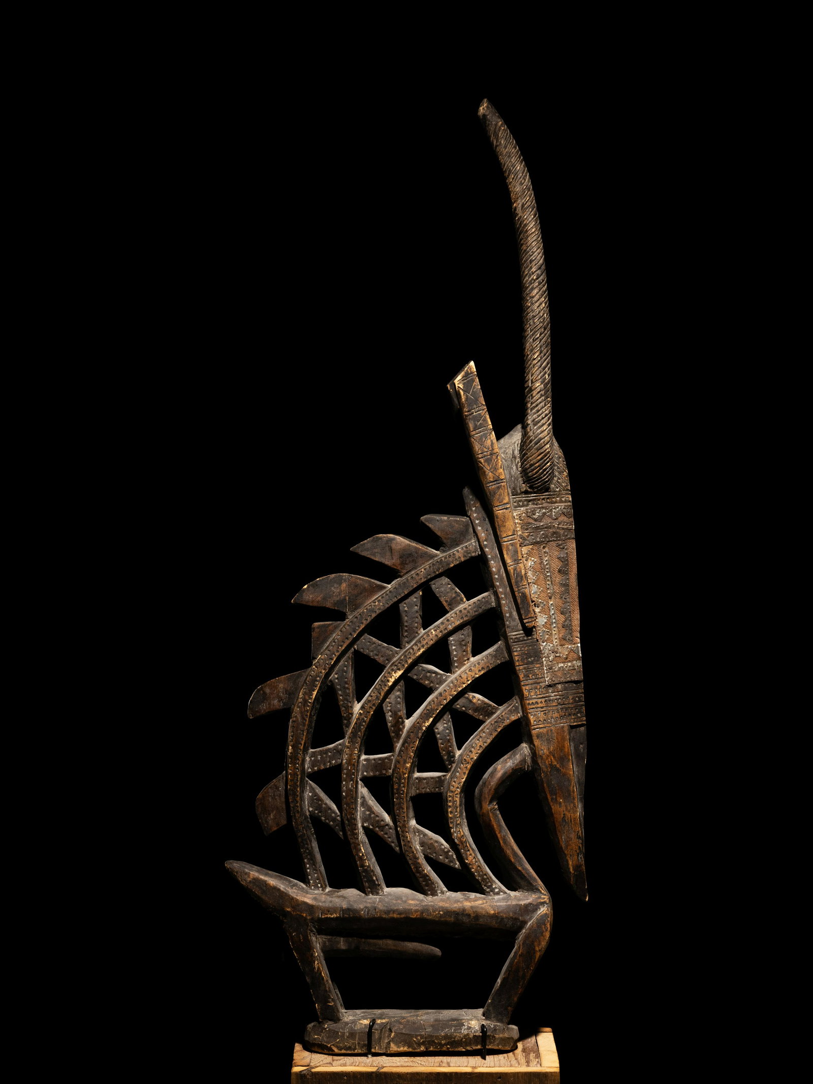 A Bamana Wood Antelope (Chiwara) Height 42 inches (106 cm).: A Bamana Wood Antelope (Chiwara) West Africa, Mali Height 42 inches (106 cm).