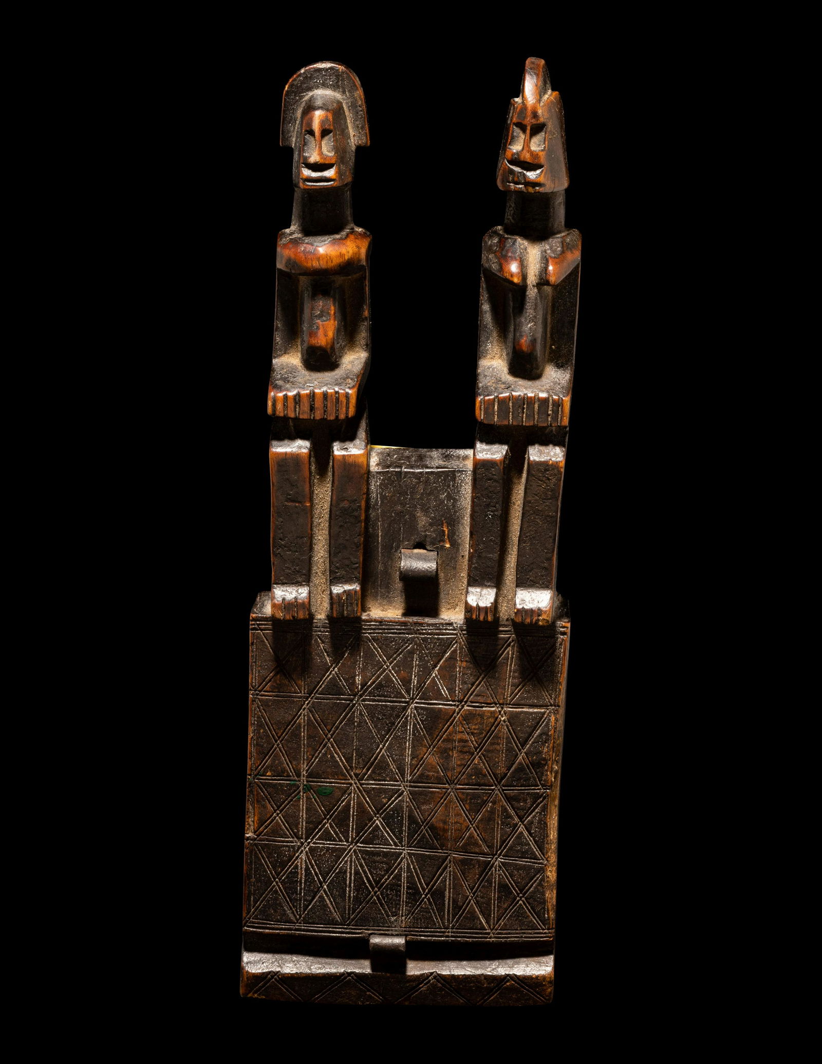 A Dogon Wood Door Lock with Bolts Height 12 inches (30.5 cm). (1 of 5)