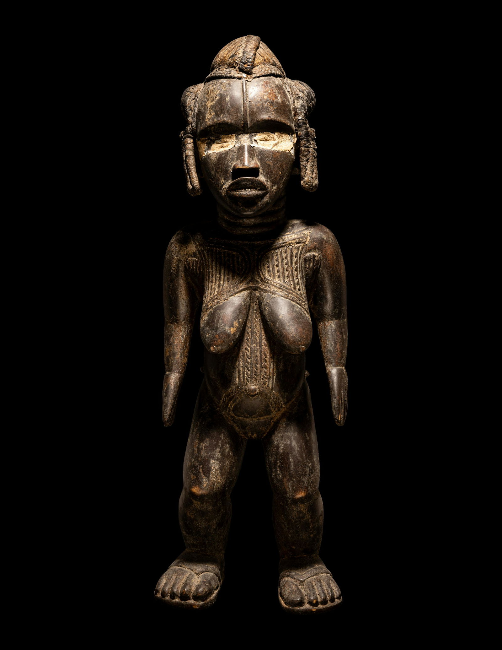 A Dan Wood Standing Female Figure Height 26 3/8 inches (67 cm). (1 of 4)