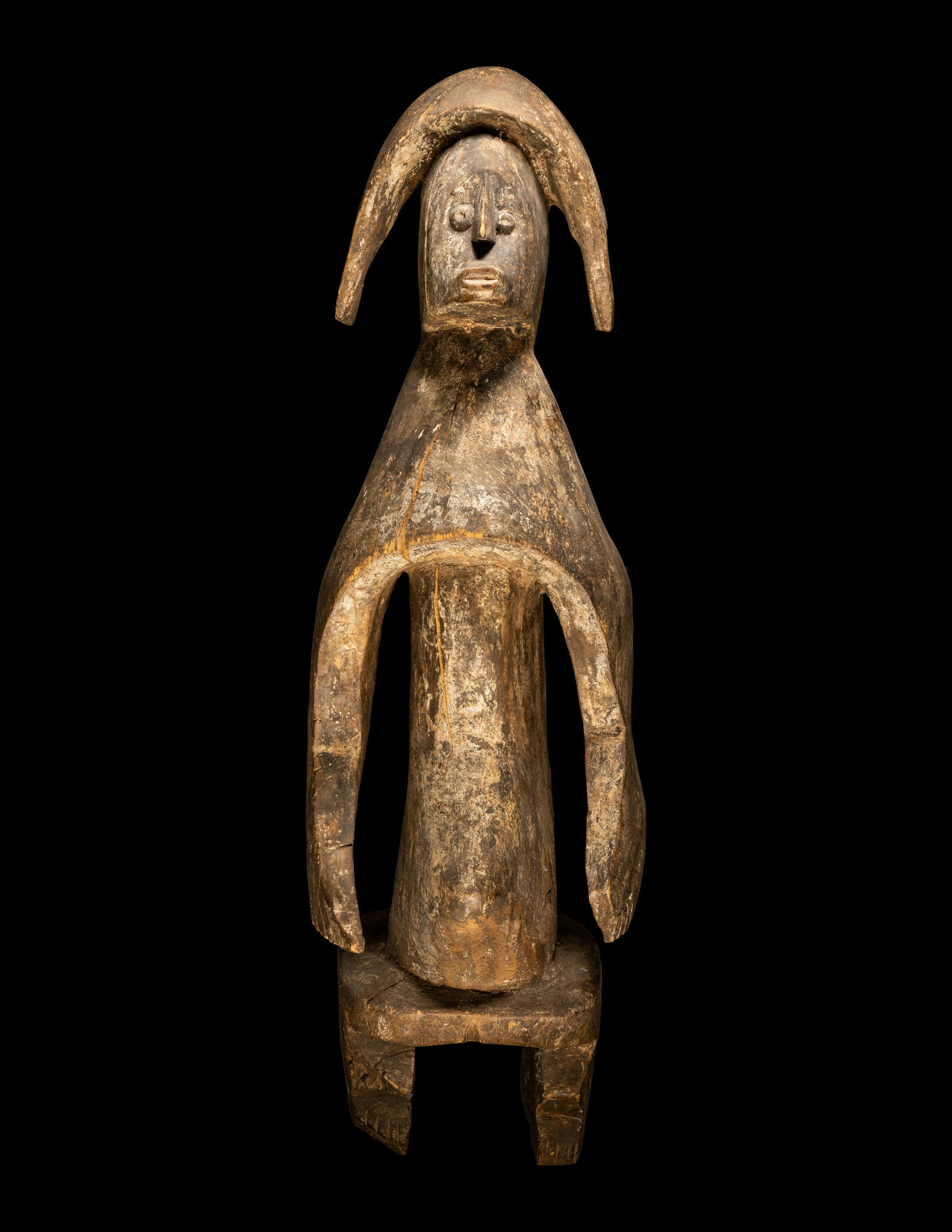 A Mumuye Wood Figure Height 29 inches (74 cm).: A Mumuye Wood Figure West Africa, Nigeria Height 29 inches (74 cm). Property from the Estate of Paul B. Dombrowski, Monona, Wisconsin