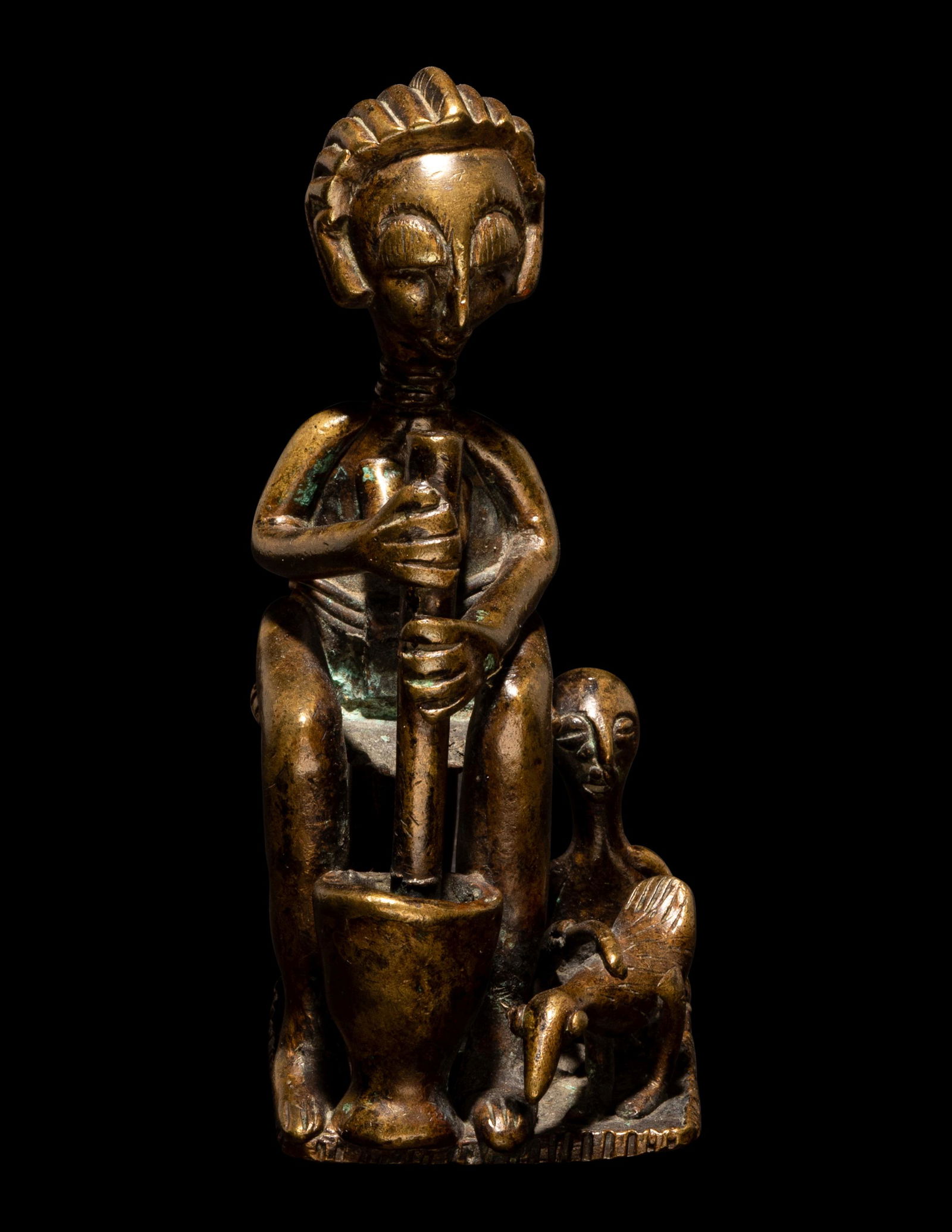  A Baule Bronze Alter Figure Height 5 1/8 inches (13.02 cm). (1 of 4)