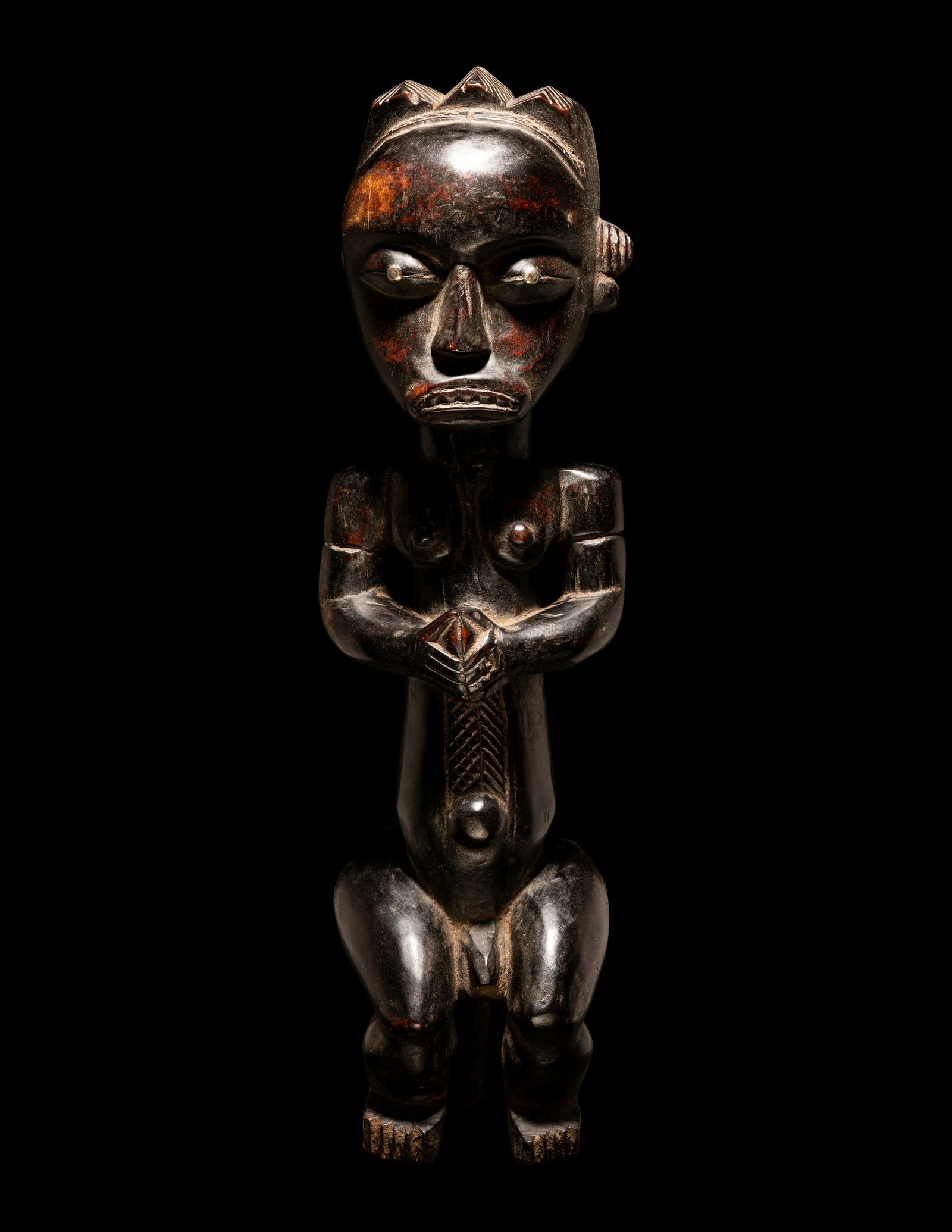 A Fang Wood Standing Figure Height 24 11/16 inches (62.8 cm). (1 of 4)