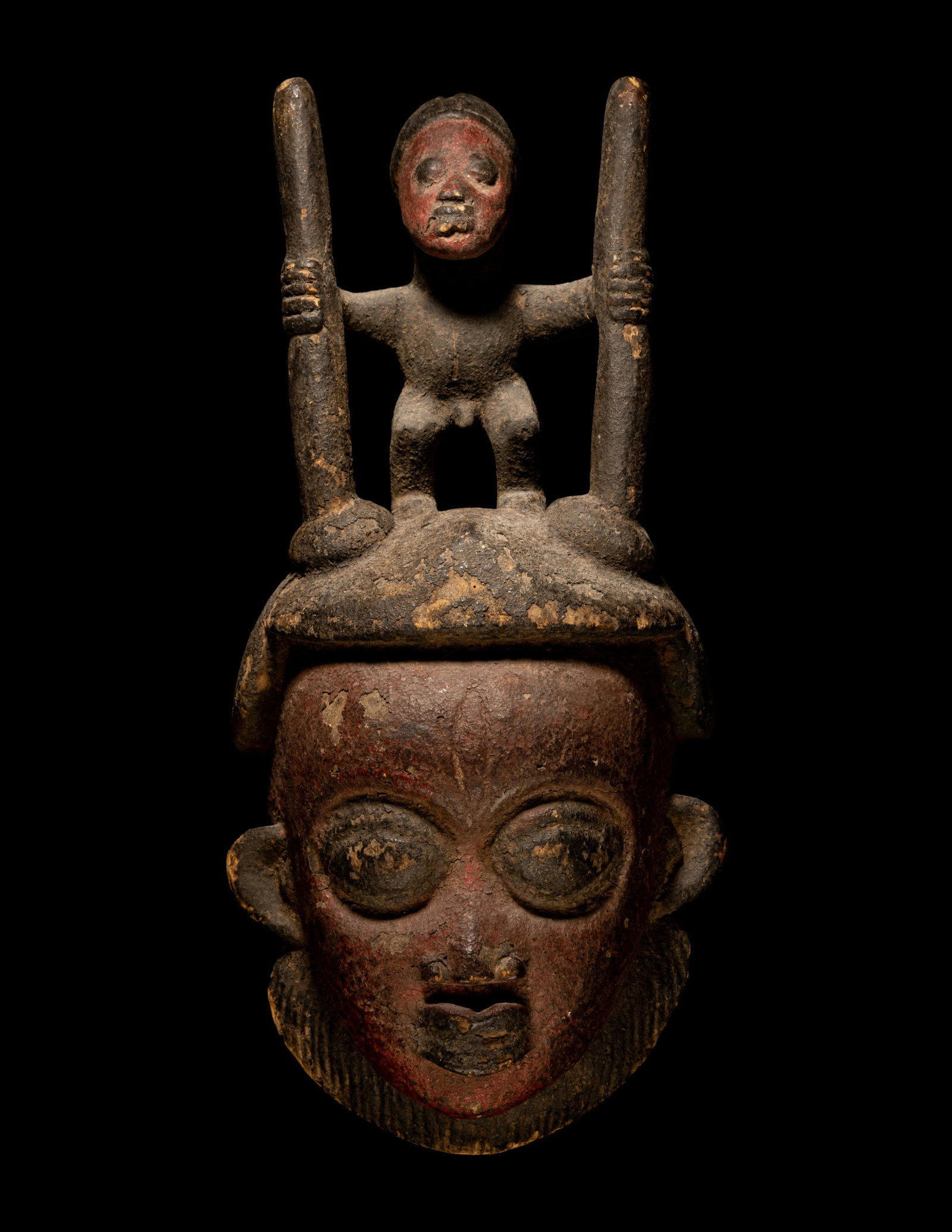 A Punu Wood Mask Height 20 9/16 inches (52.4 cm).: A Punu Wood Mask Central Africa, Democratic Republic of Congo Height 20 9/16 inches (52.4 cm). Property from the Estate of Paul B. Dombrowski, Monona, Wisconsin