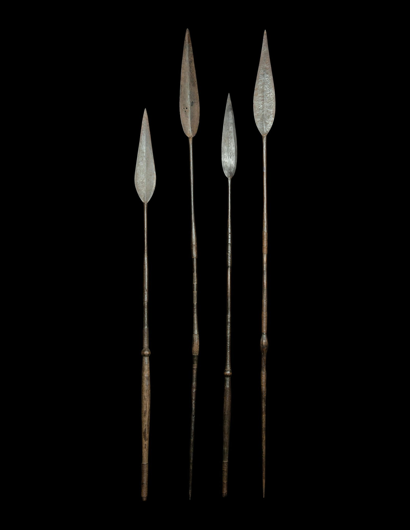 Four Maasai Warrior Spears Length of longest 70 7/16 inches (179 cm). (1 of 3)