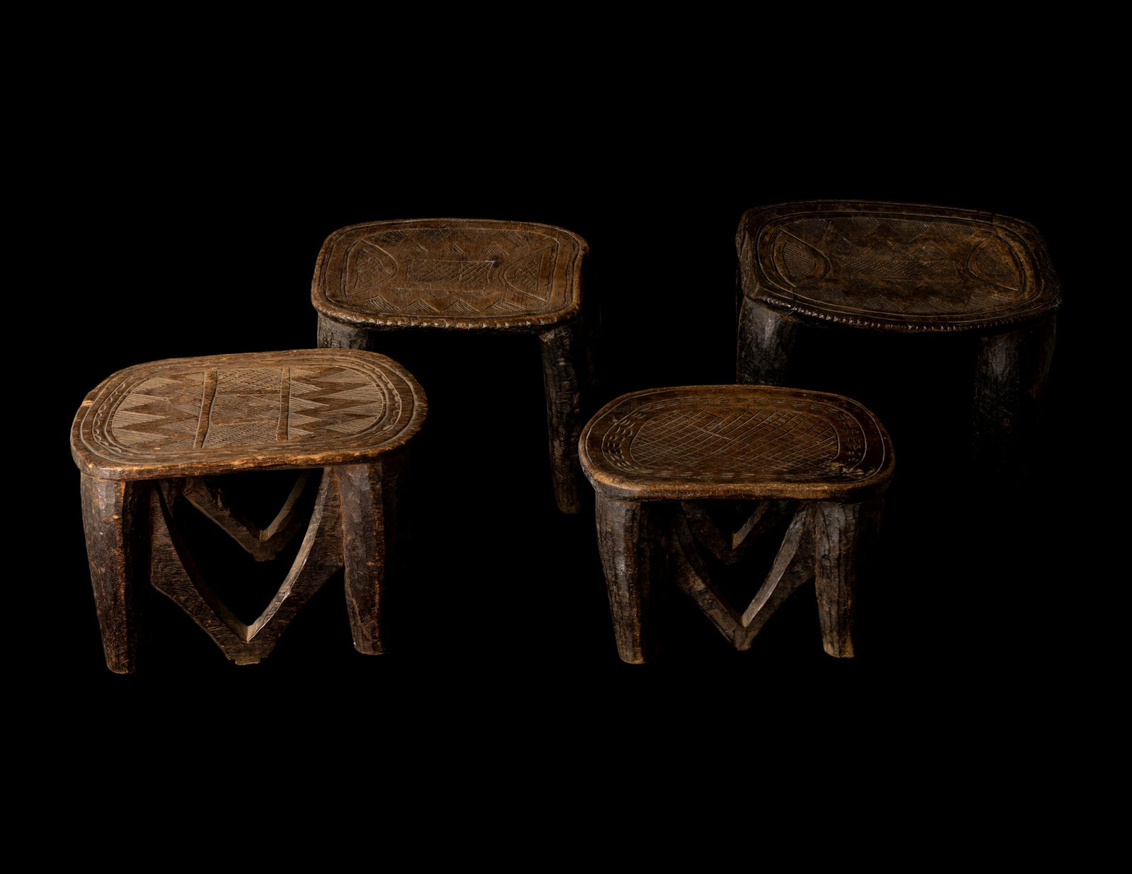 Four Nupe Wood Stools (1 of 7)