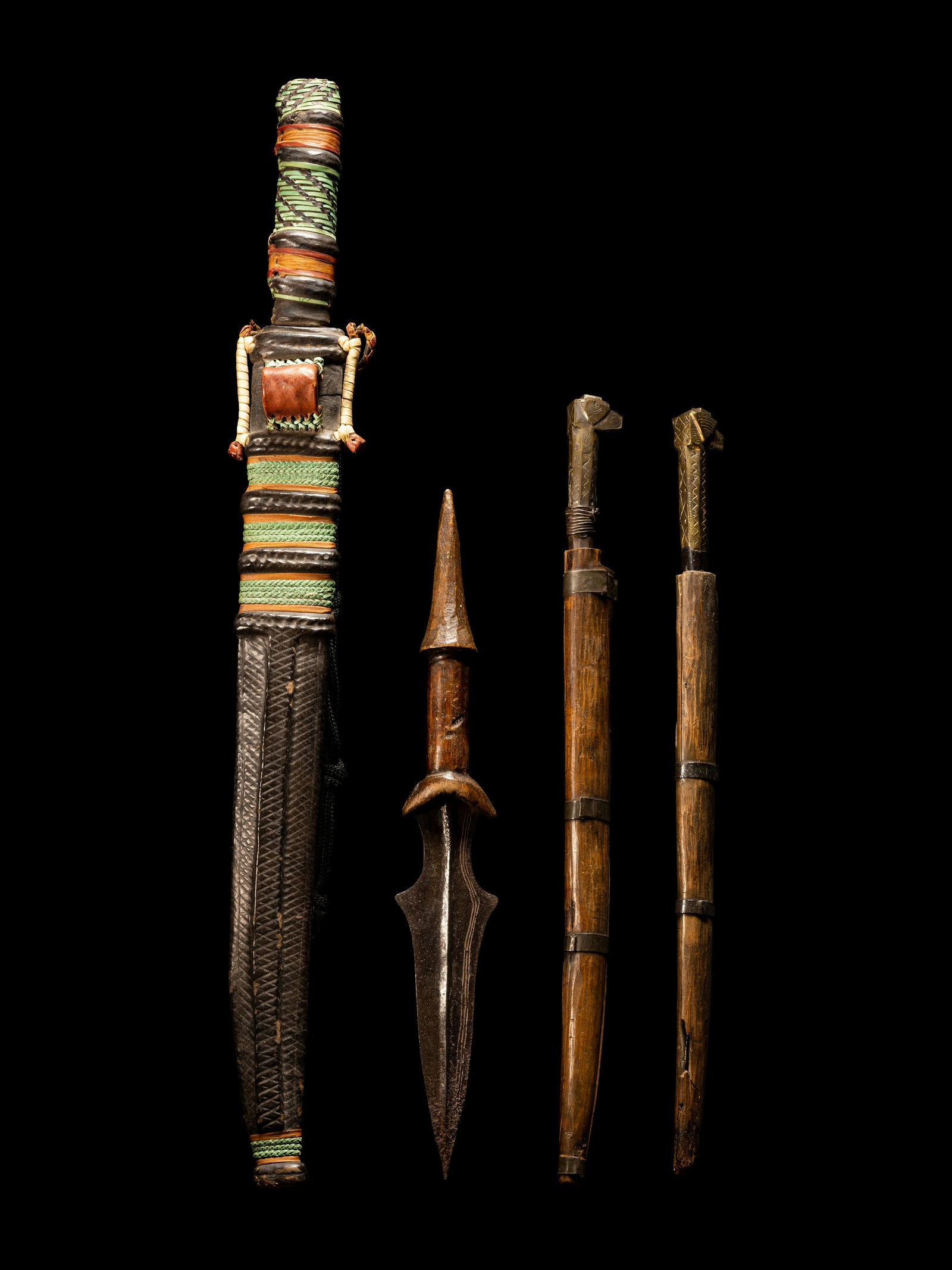 Four African Weapons Length of largest 23 3/8 inches (59.5 cm). (1 of 3)