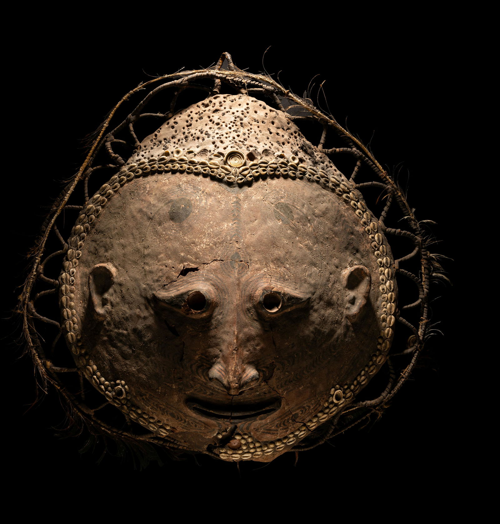 An Oceanic Turtle Shell Mask Height 25 1/4 inches (64.2 cm). (1 of 4)