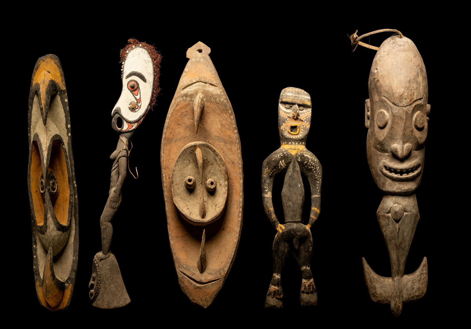Five Oceanic Masks and Figures Height of largest 45 1/4 inches (115 cm). (1 of 7)