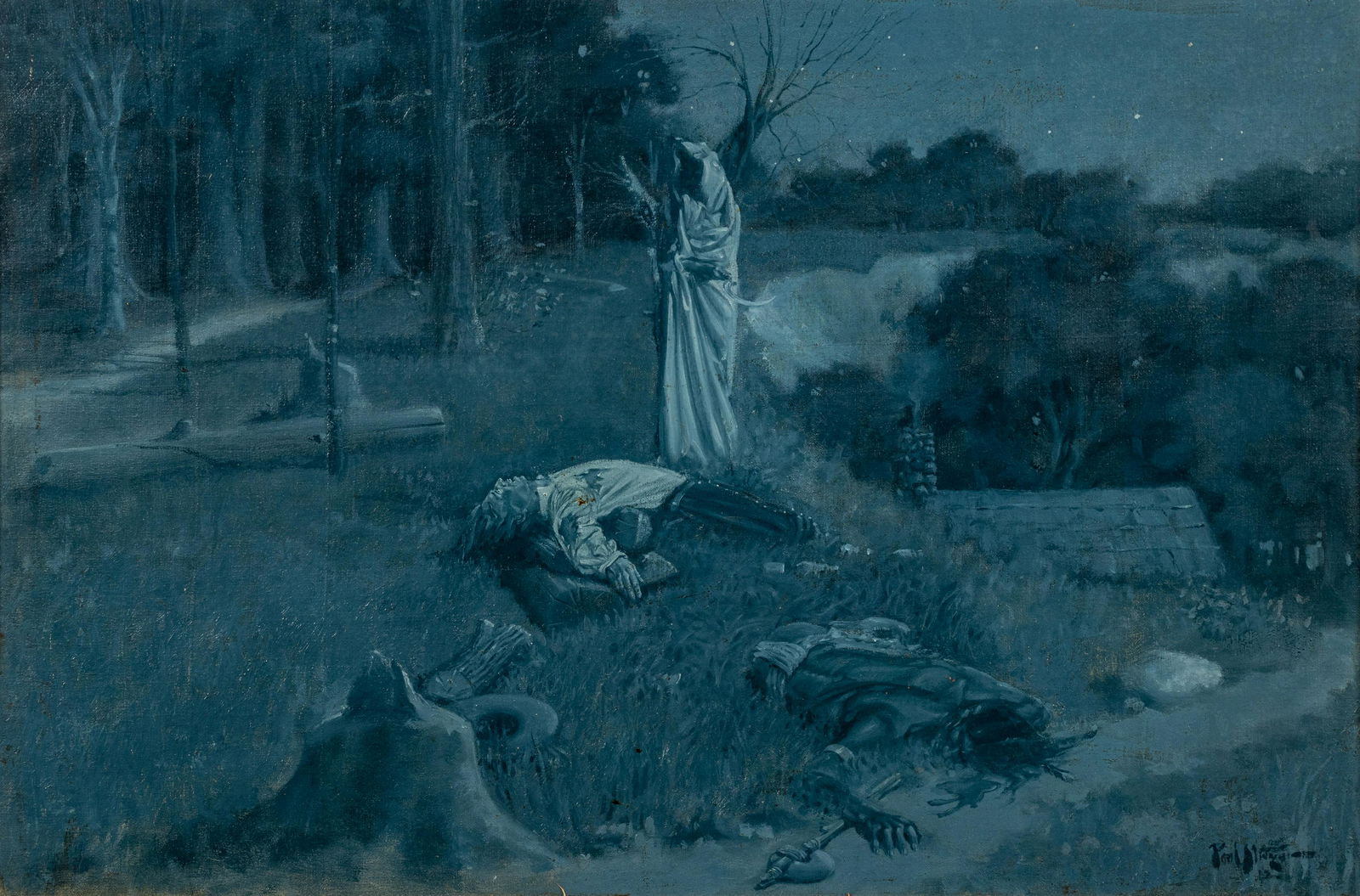 Paul Strayer (American, 1885-1981) Nighttime Scene (1 of 5)