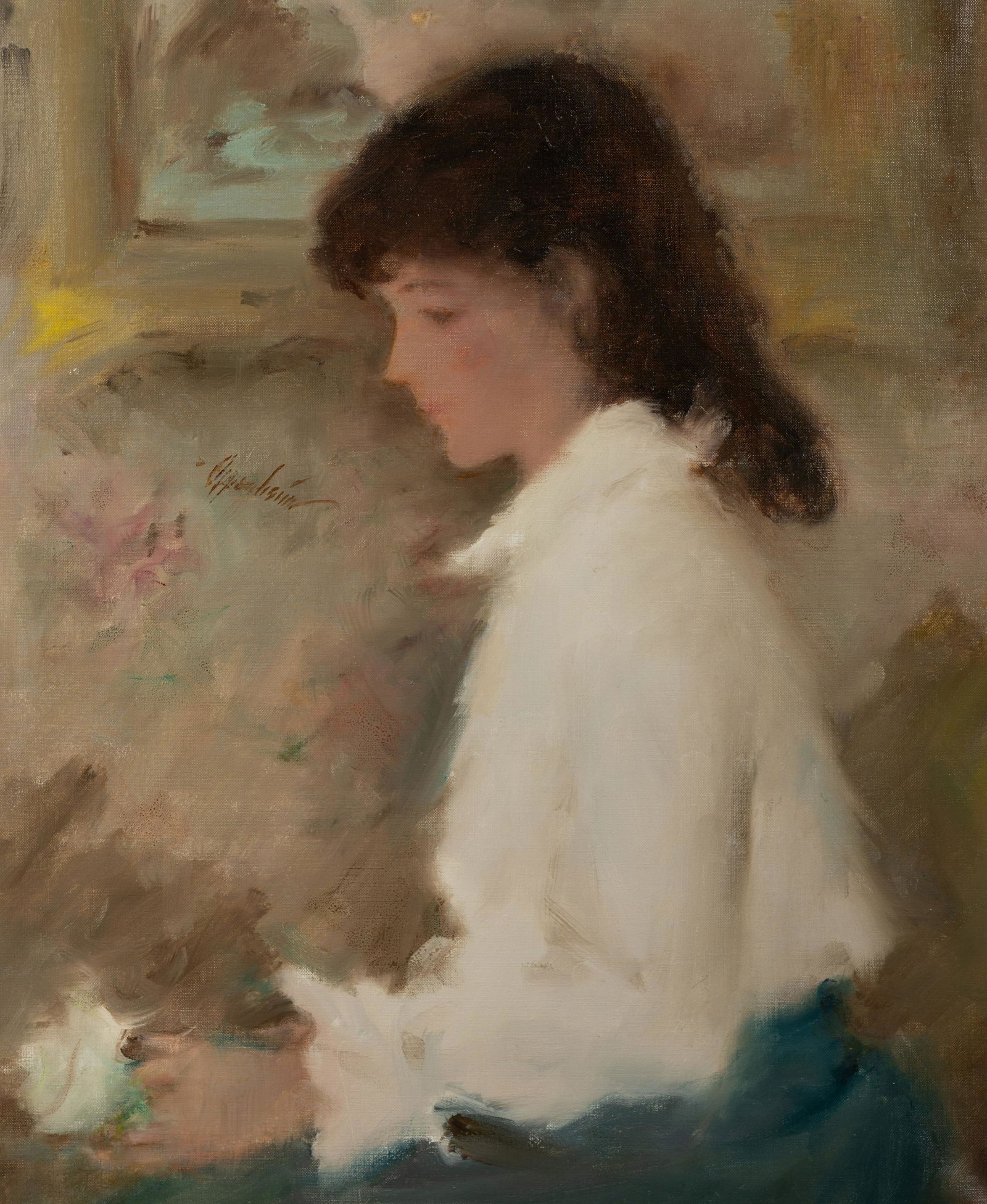 Samuel Edmund Oppenheim (American, 1901-1992) Girl in Profile (1 of 5)