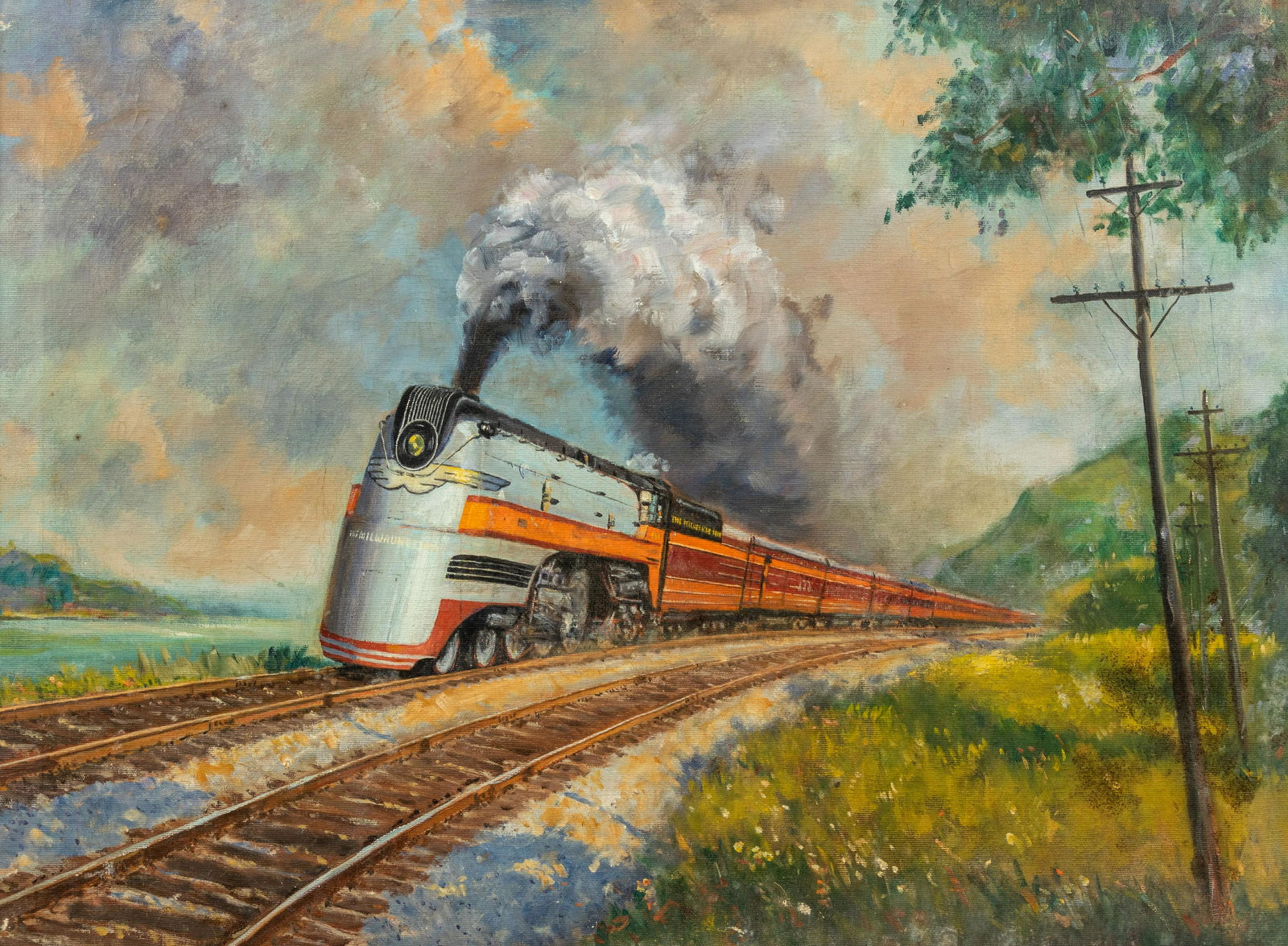 Walter Krawiec (American, 1889-1982) Train Scene (1 of 4)