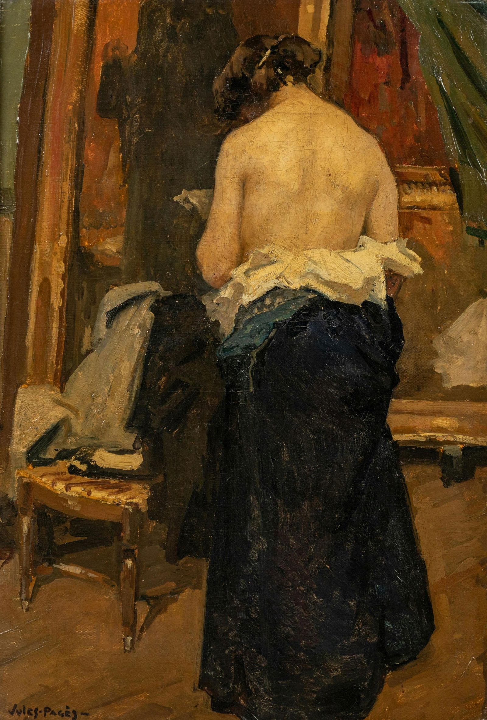 Jules Eugene Pages (American, 1867-1946)  Woman Bathing (1 of 5)