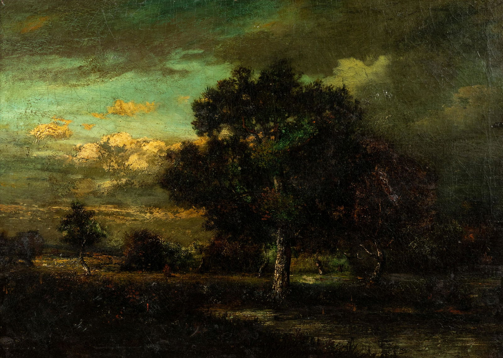 Artist Unknown (19th Century) Landscape with Trees and Clouds (1 of 4)