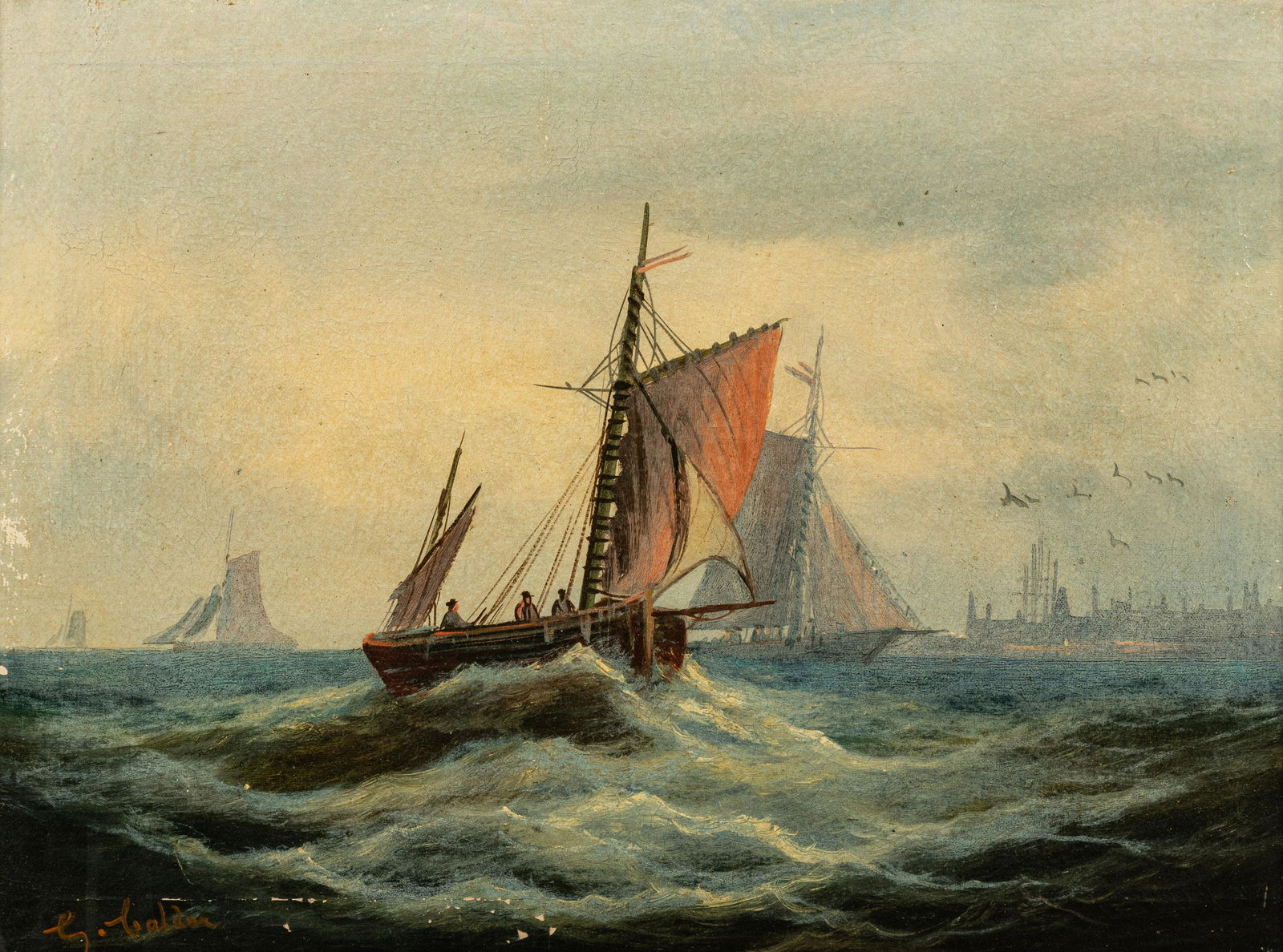 Artist Unknown (Continental, 19th Century) Sailing Ships (1 of 5)