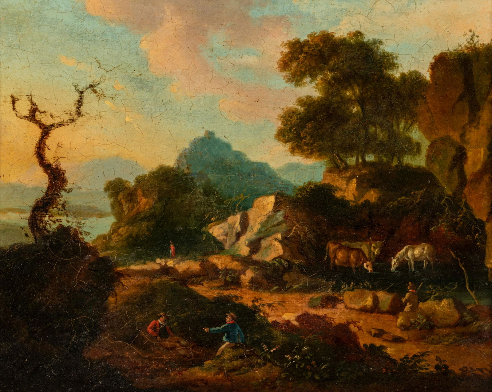 Patrick Nasmyth (Scottish, 1787-1837)  Landscape with Cows and Figures, 1809 (1 of 5)