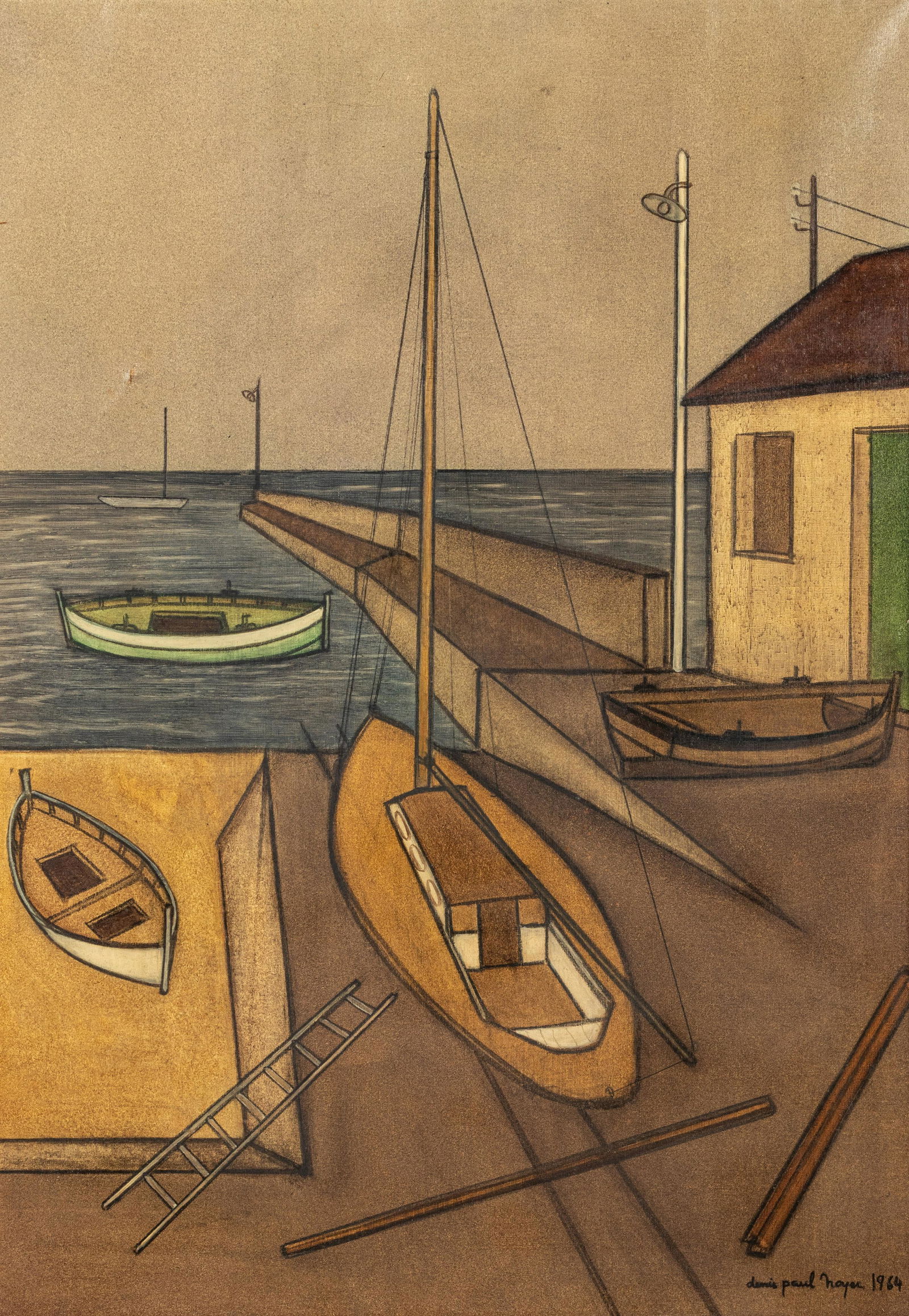 Denis Paul Noyer  (French, b. 1940) Boats in the Harbor , 1964 (1 of 5)