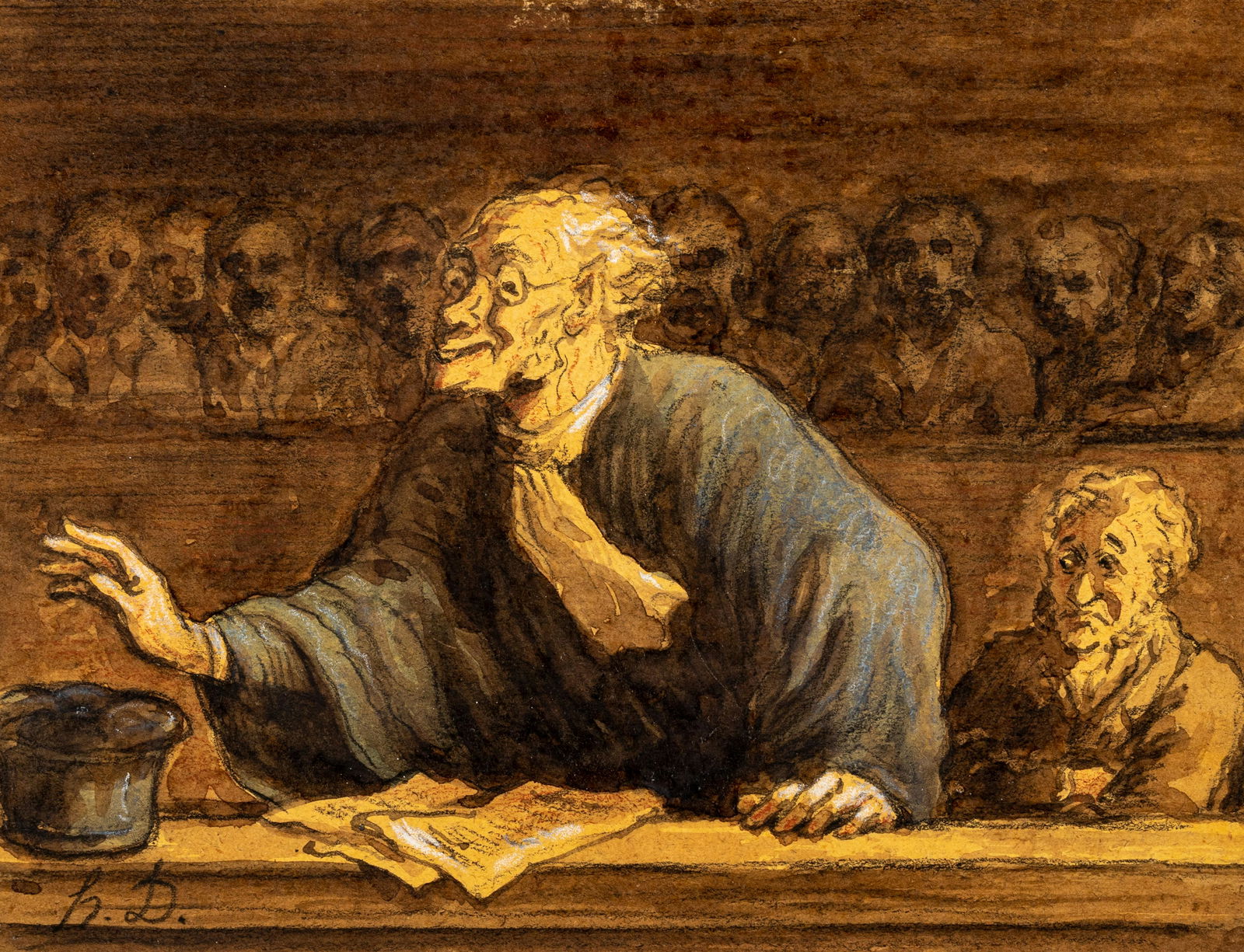 After Honore Daumier (French, 1808-1879) Un Avocat Confiant (The Confident Lawyer), c. 1860s (1 of 3)