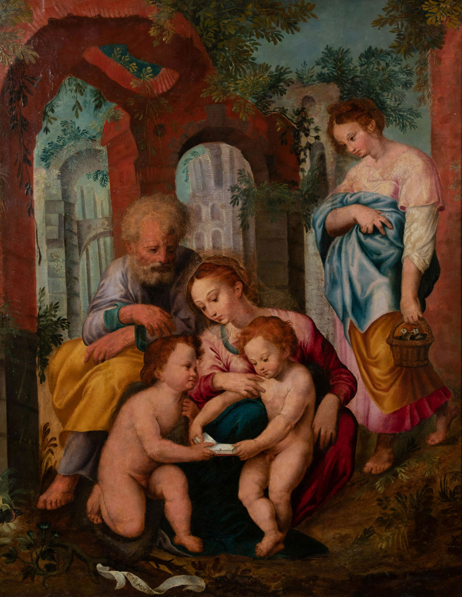 Artist Unknown (Continental, 18th/19th Century) Holy Family with the Infant St. John the Baptist (1 of 4)