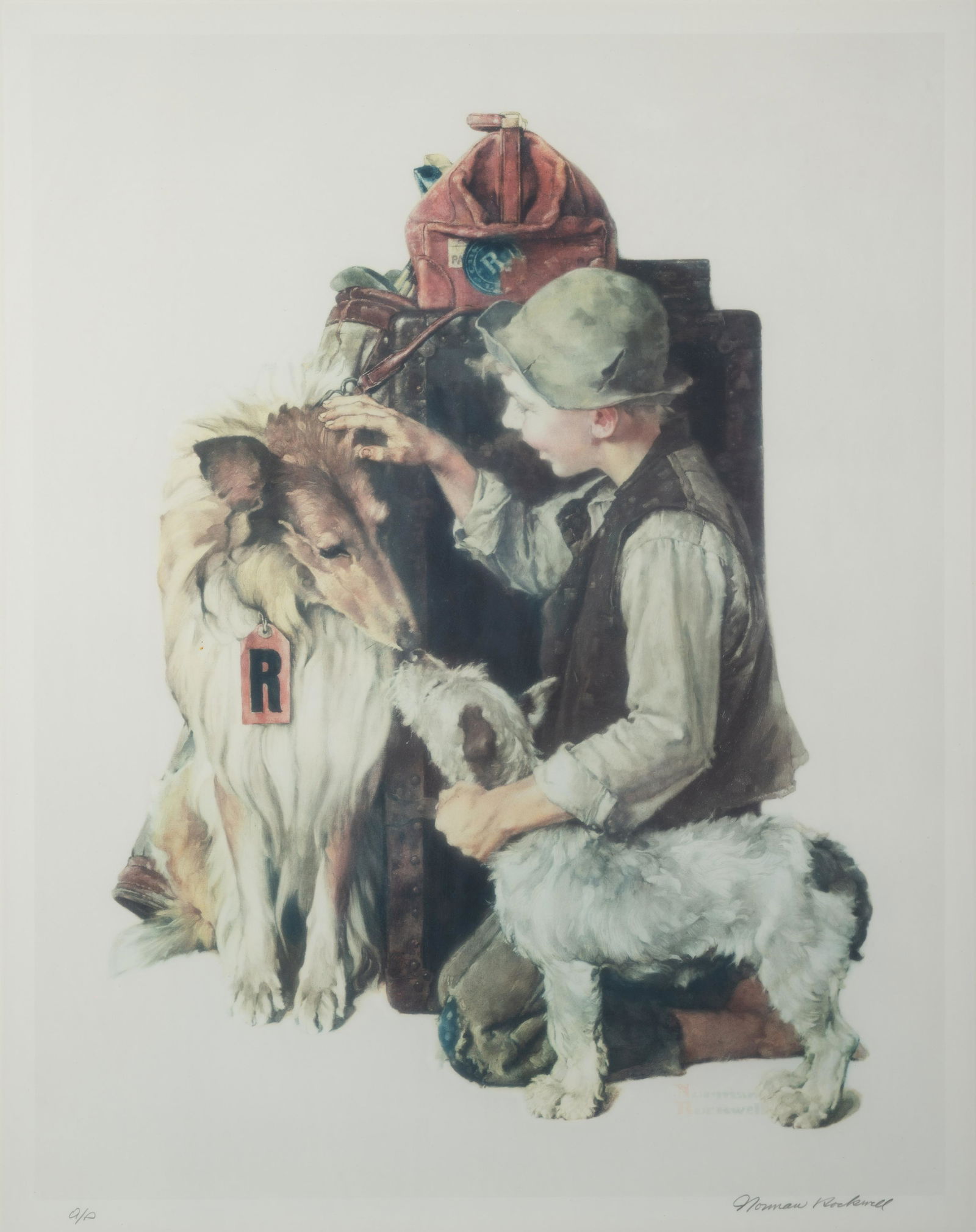 Norman Rockwell (American, 1894-1978) Boy with Two Dogs (Raleigh Rockwell Travels) (1 of 6)