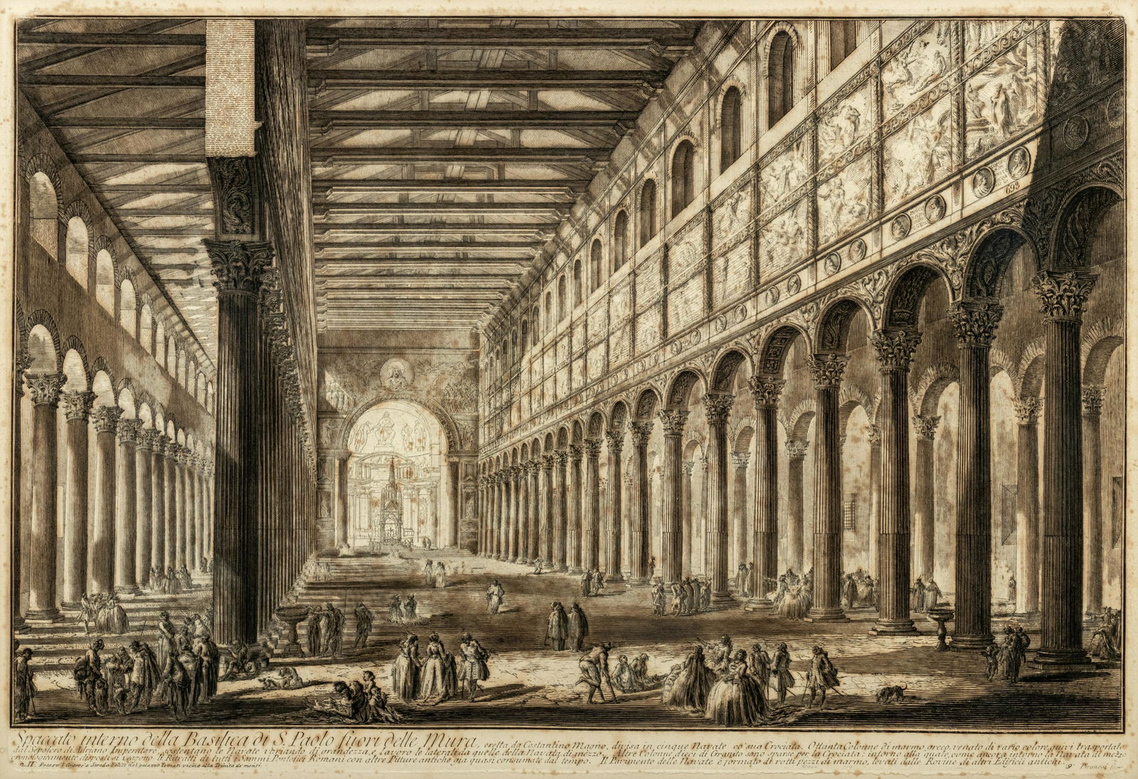 Giovanni Battista Piranesi (Italian, 1720-1778) Two Plates from Le Vedute di Roma (Spaccato interno (1 of 8)