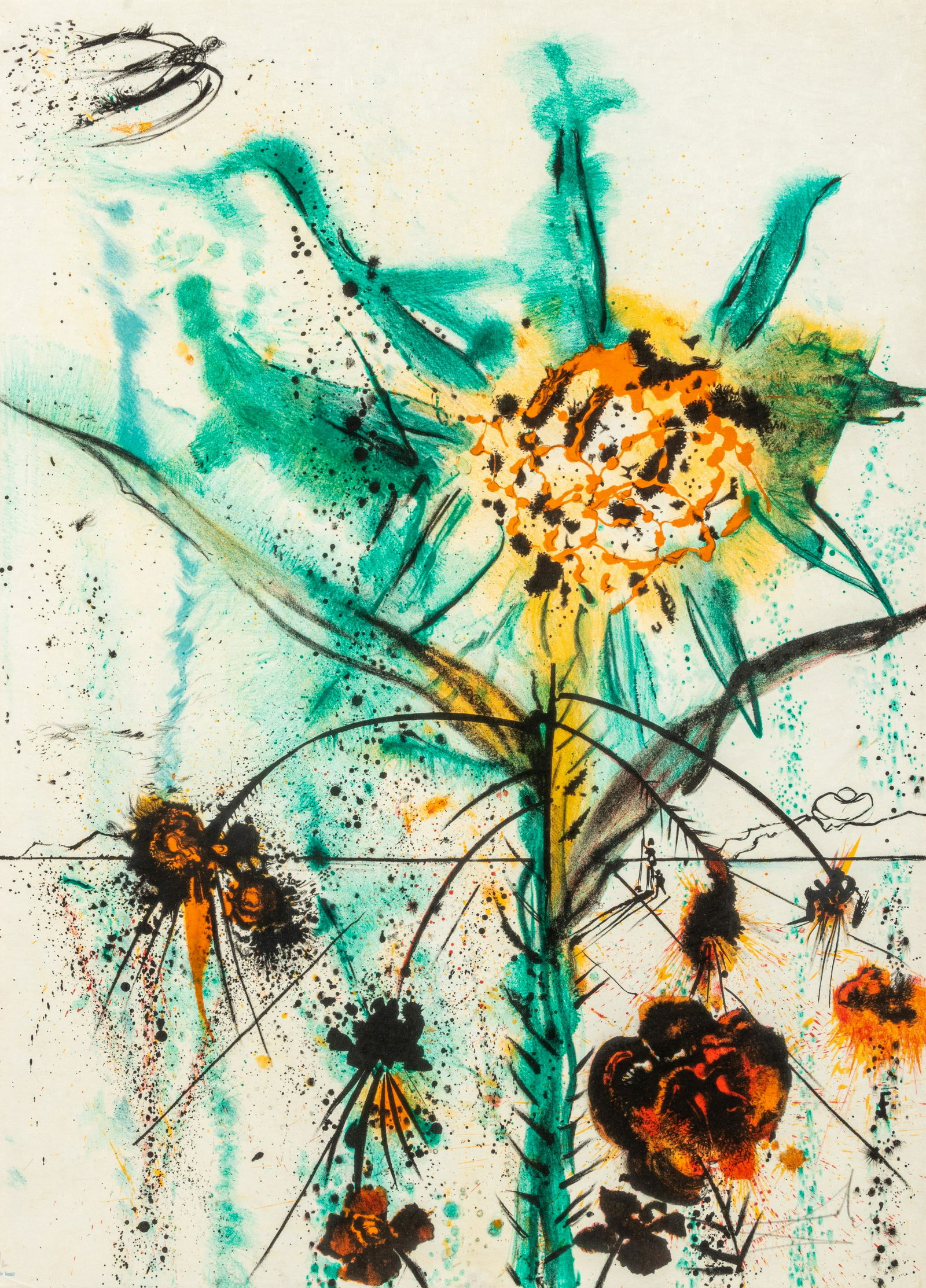 Salvador Dali (Spanish, 1904-1989)  Sun Goddess Flower, 1972 (1 of 7)