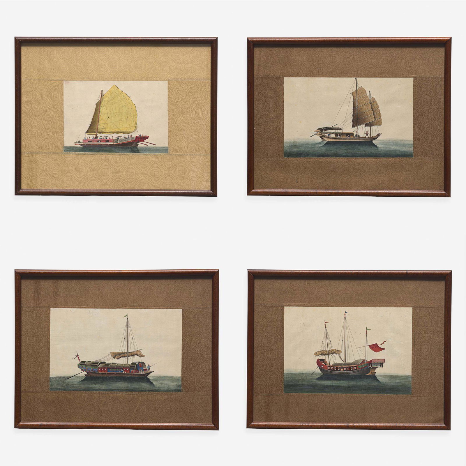 A Suite of Eight Chinese Export Paintings of Junks and Vessels 19th century (1 of 10)