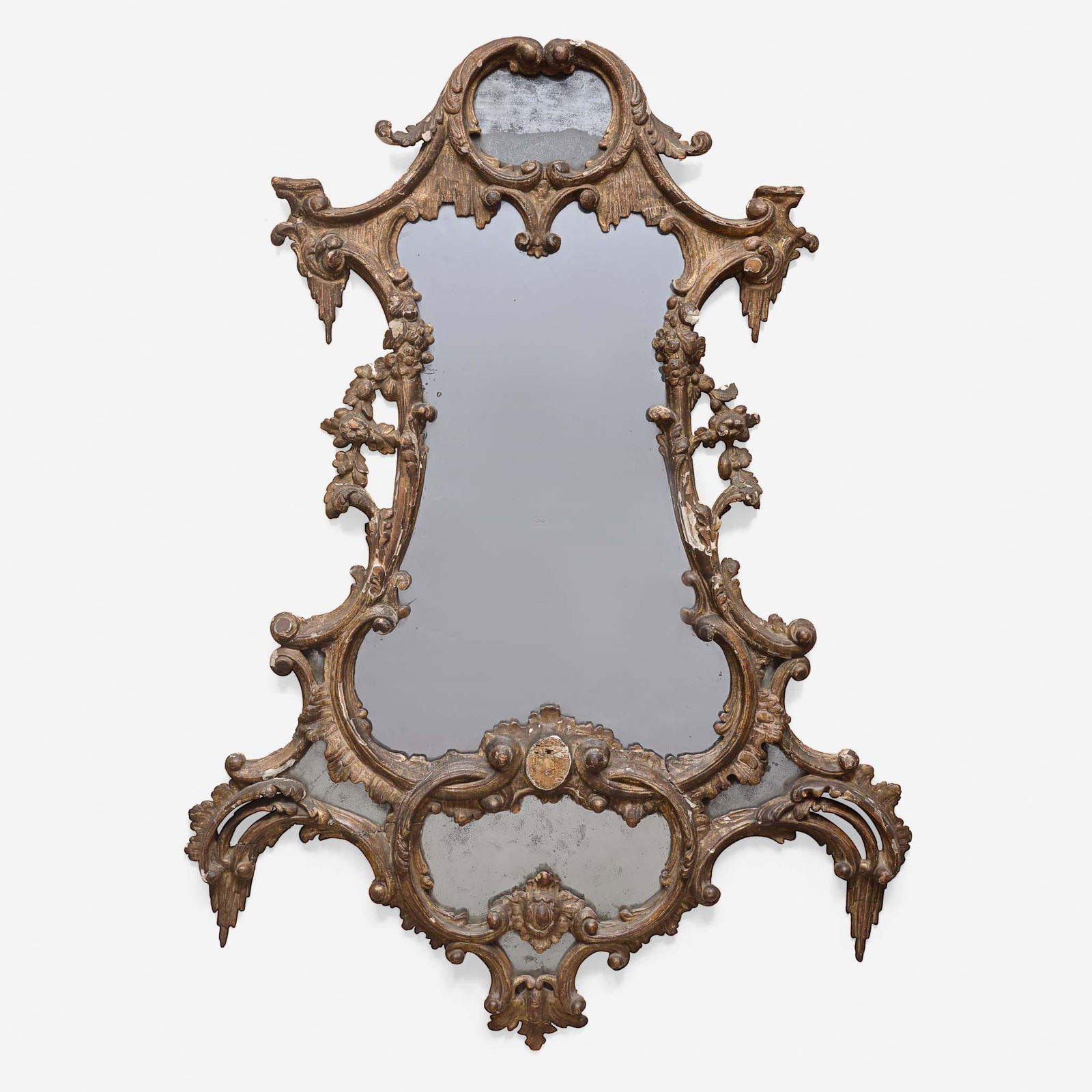 A George II Carved Giltwood Cartouche Mirror circa 1750-60 (1 of 1)