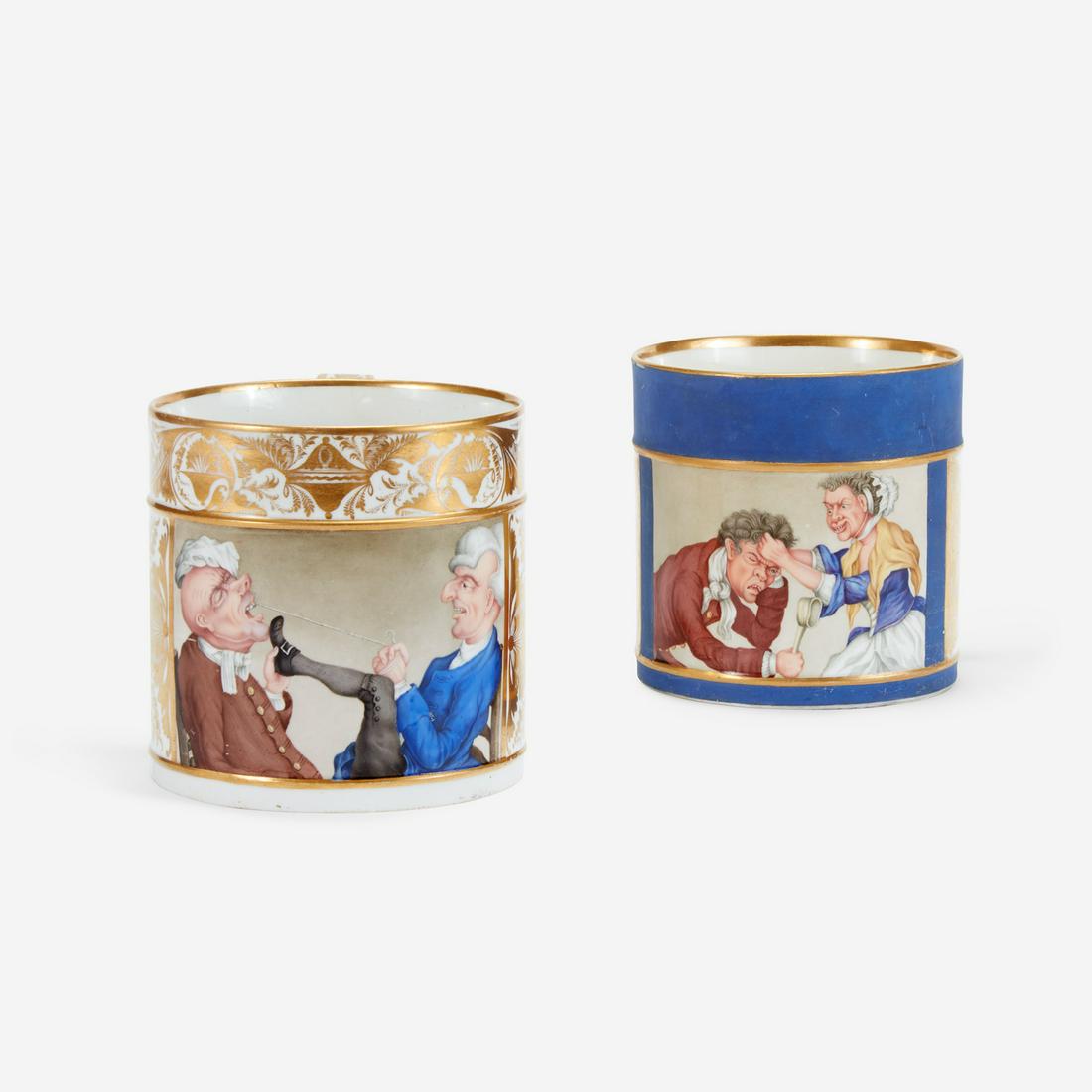 Two Oversize Royal Crown Derby Coffee Cans late 18th/early 19th century (1 of 4)