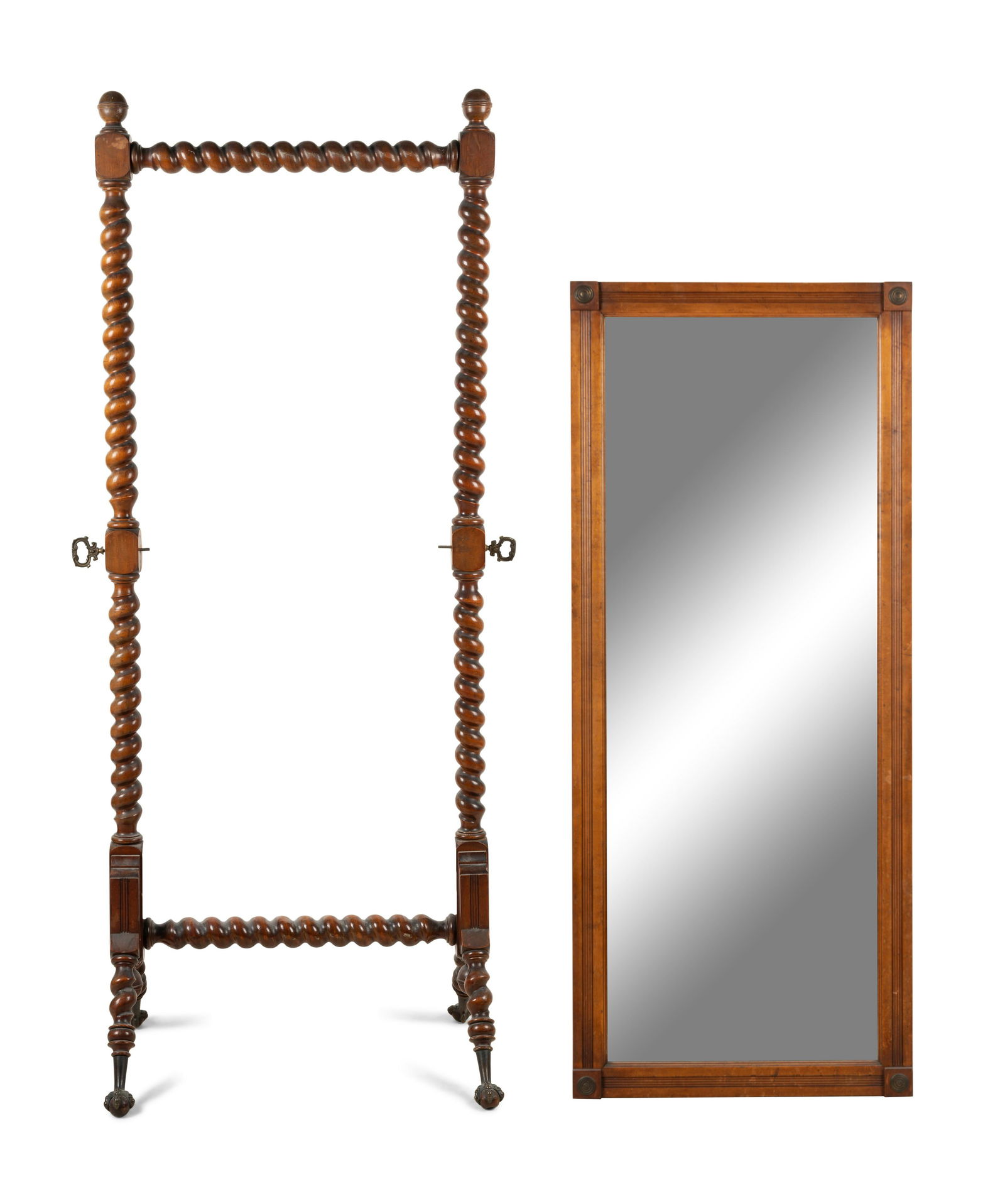 A Louis Philippe Carved Mahogany Cheval Mirror (1 of 4)