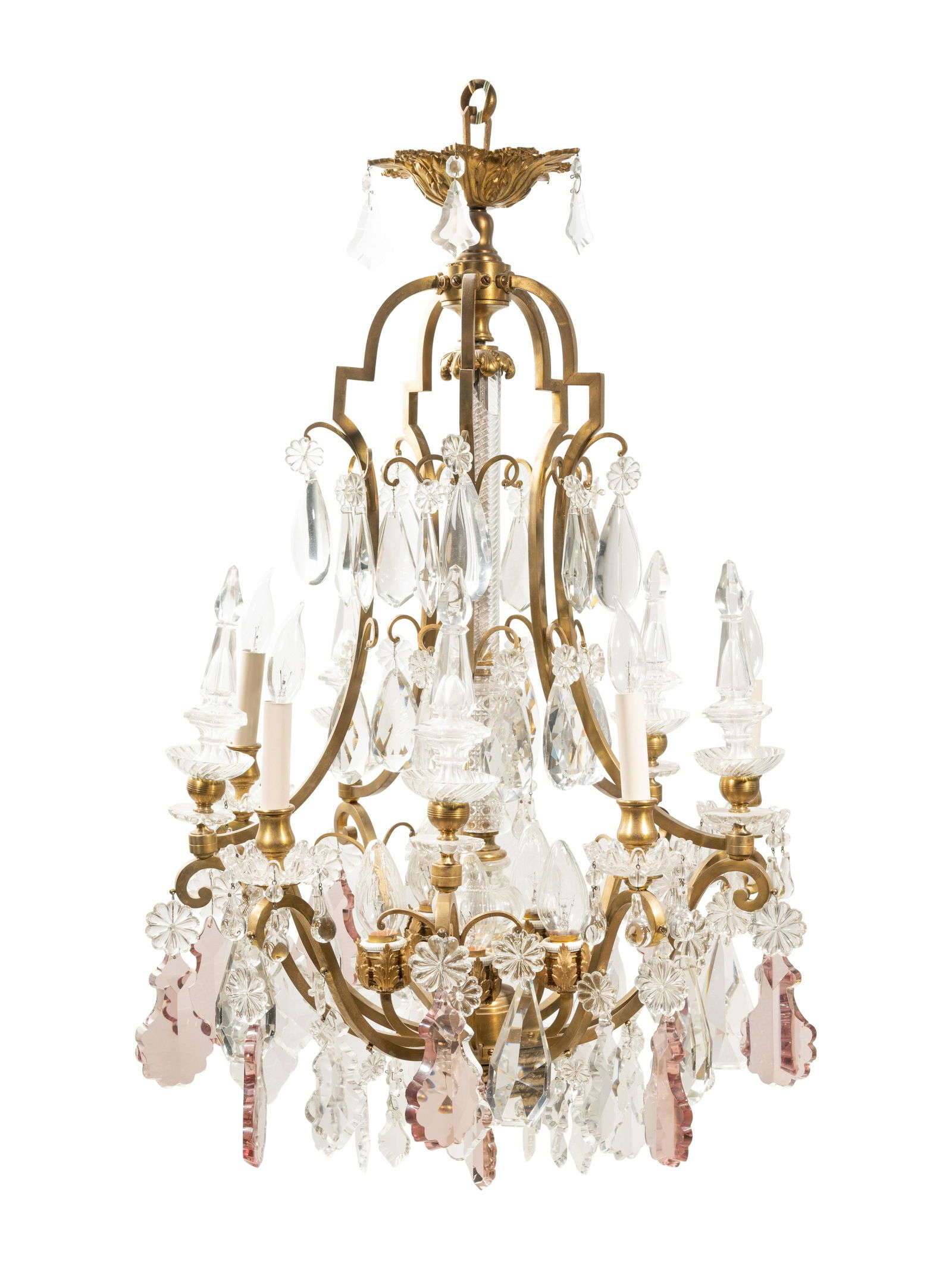 A French Gilt Bronze and Glass Ten-Light Chandelier (1 of 3)