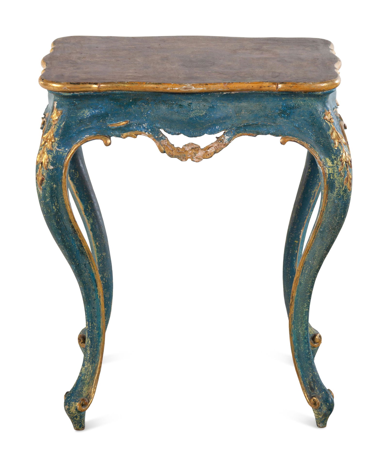 A Venetian Painted Side Table: A Venetian Painted Side Table 18th Century Height 25 1/4 x width 21 x depth 16 inches. Property from a House and Garden Designed by David Hicks, Bloomfield Hills, Michigan