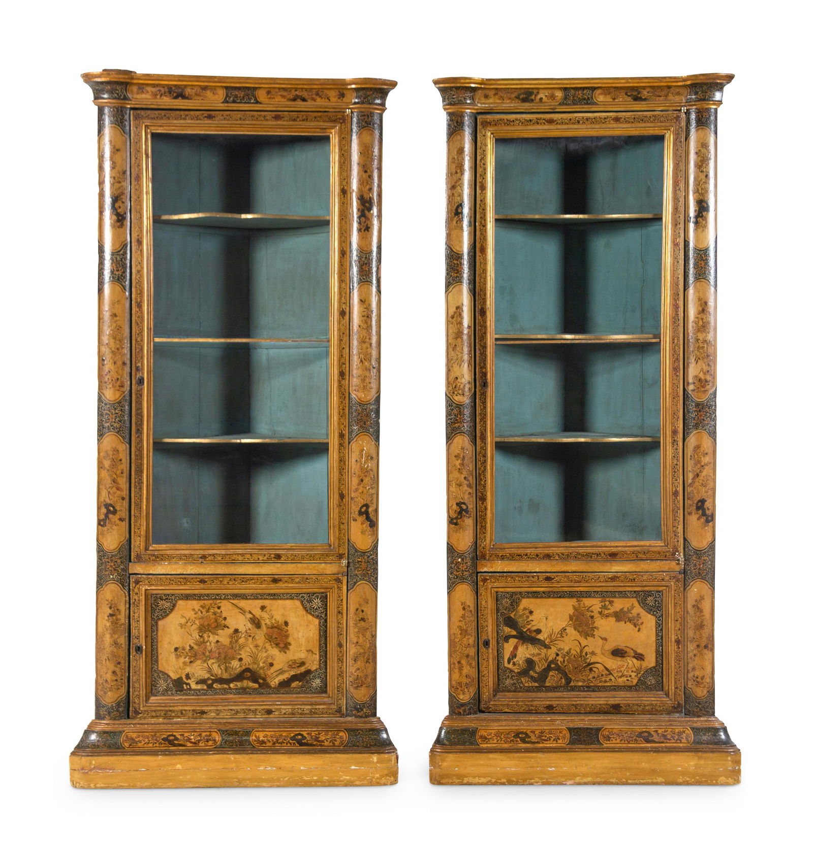A Pair of Continental Chinoiserie Decorated Corner Cabinets (1 of 11)