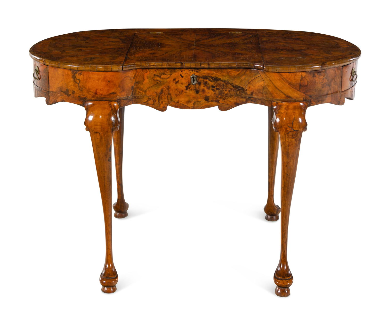 A Dutch Olivewood Veneered Dressing Table: A Dutch Olivewood Veneered Dressing Table 18th/19th Century Height 28 x width 41 x depth 22 inches. Property from a House and Garden Designed by David Hicks, Bloomfield Hills, Michigan Provenance: Yal