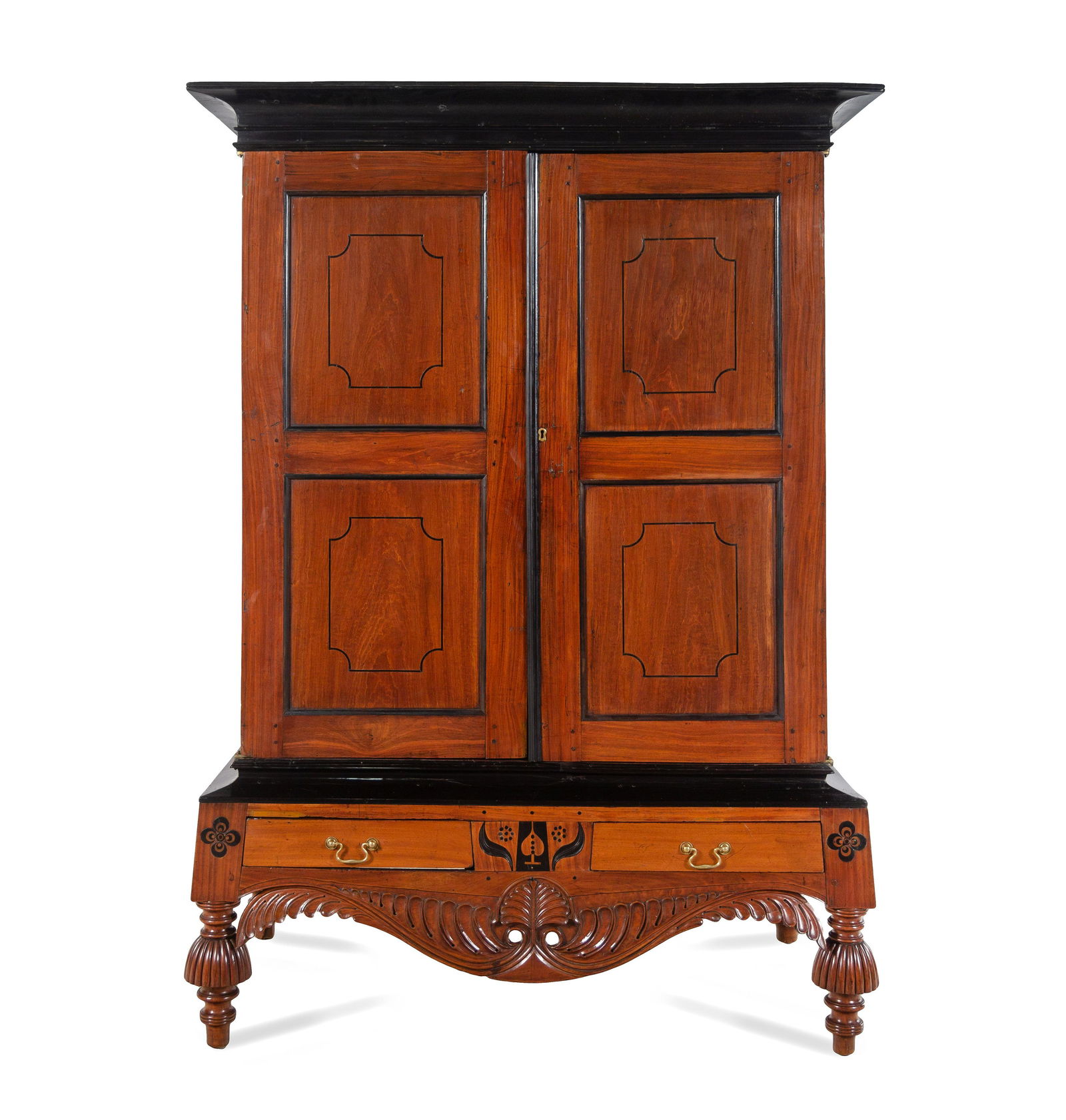 An Indo-Portuguese Parcel Ebonized Walnut Armoire   (1 of 3)