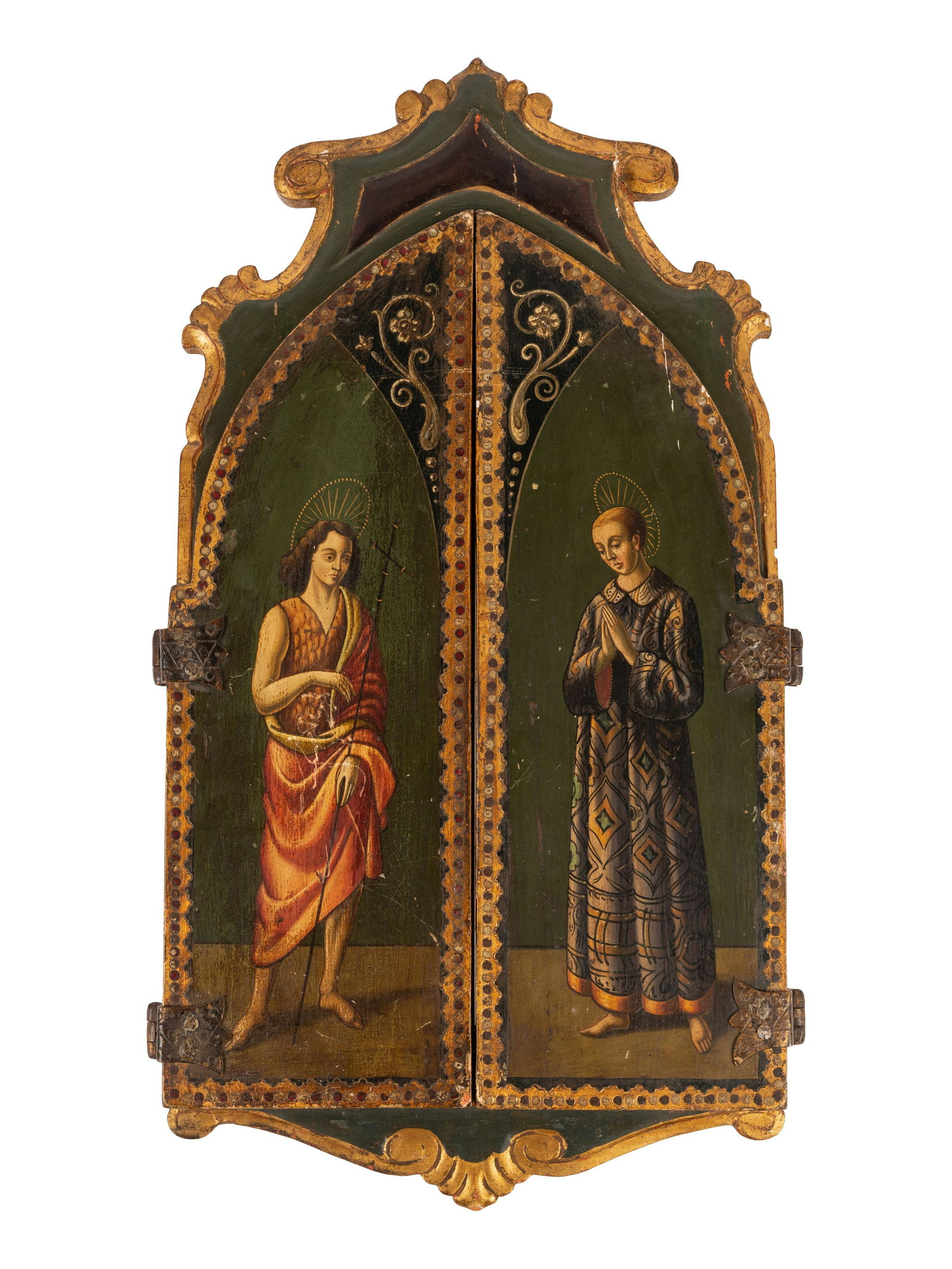 A Continental Painted Altar Triptych (1 of 5)