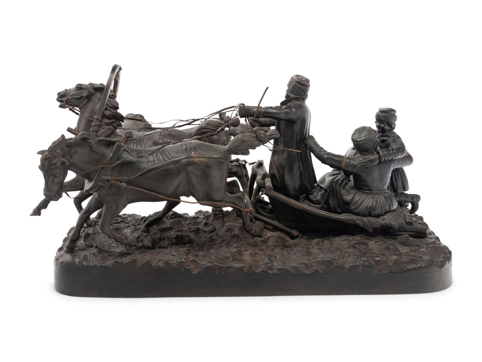 After Vassili Yacovlevitch Grachev (Russian, 1831-1905): After Vassili Yacovlevitch Grachev (Russian, 1831-1905) Late 19th/Early 20th Century Troika cast iron inscribed in Cyrillic to base Height 10 1/4 x length 20 1/4 inches. Property from a Private Collec