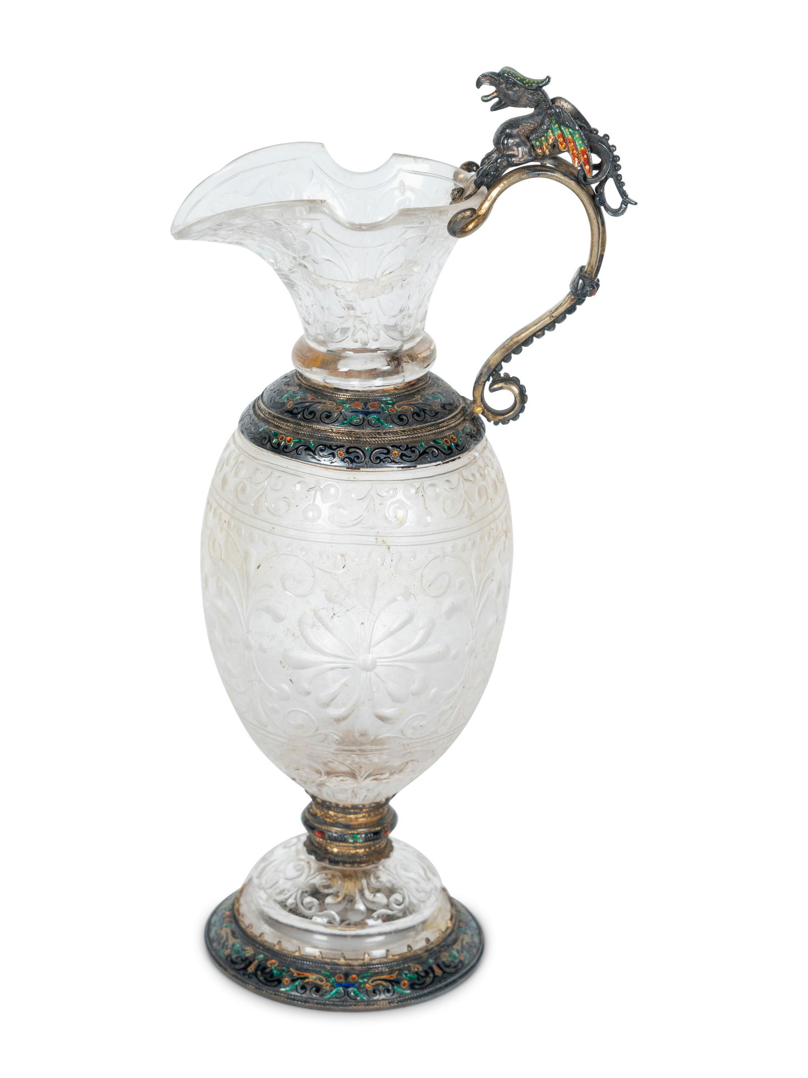 A Viennese Silver, Enamel and Rock Crystal Ewer (1 of 4)