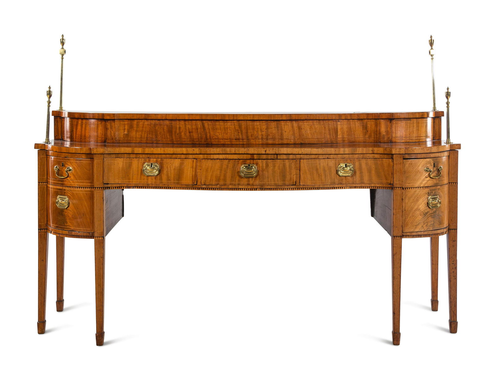 A Federal Sawtooth Ebony-Banded Birch Sideboard: A Federal Sawtooth Ebony-Banded Birch Sideboard Early 19th Century Height 43 x width 83 5/8 x depth 27 5/8 inches. Property from a House and Garden Designed by David Hicks, Bloomfield Hills, Michigan