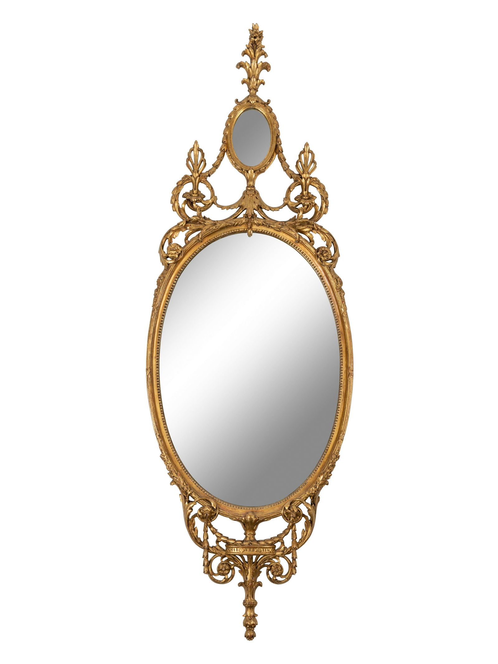 An English Giltwood Oval Mirror (1 of 3)