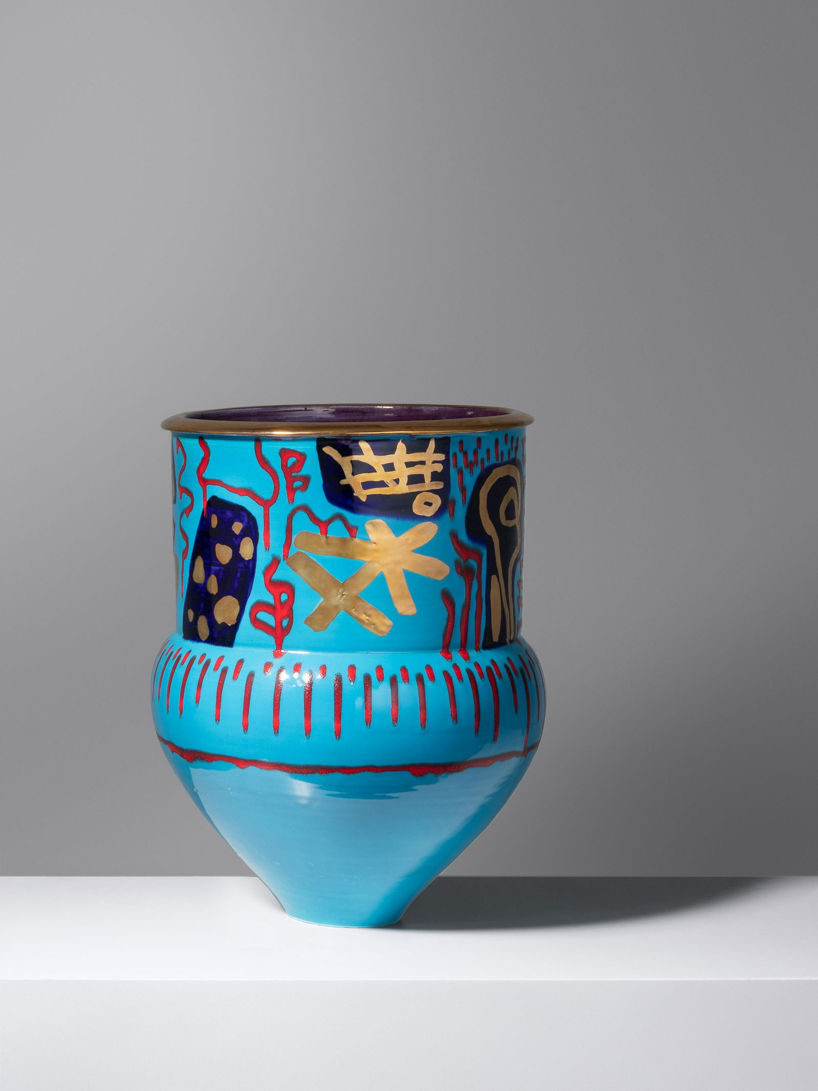 Anna Silver (American, 20th Century) Untitled Vessel, 1990: Anna Silver (American, 20th Century) Untitled Vessel, 1990 glazed stoneware signed H 14 1/2 x Dia 11 inches.