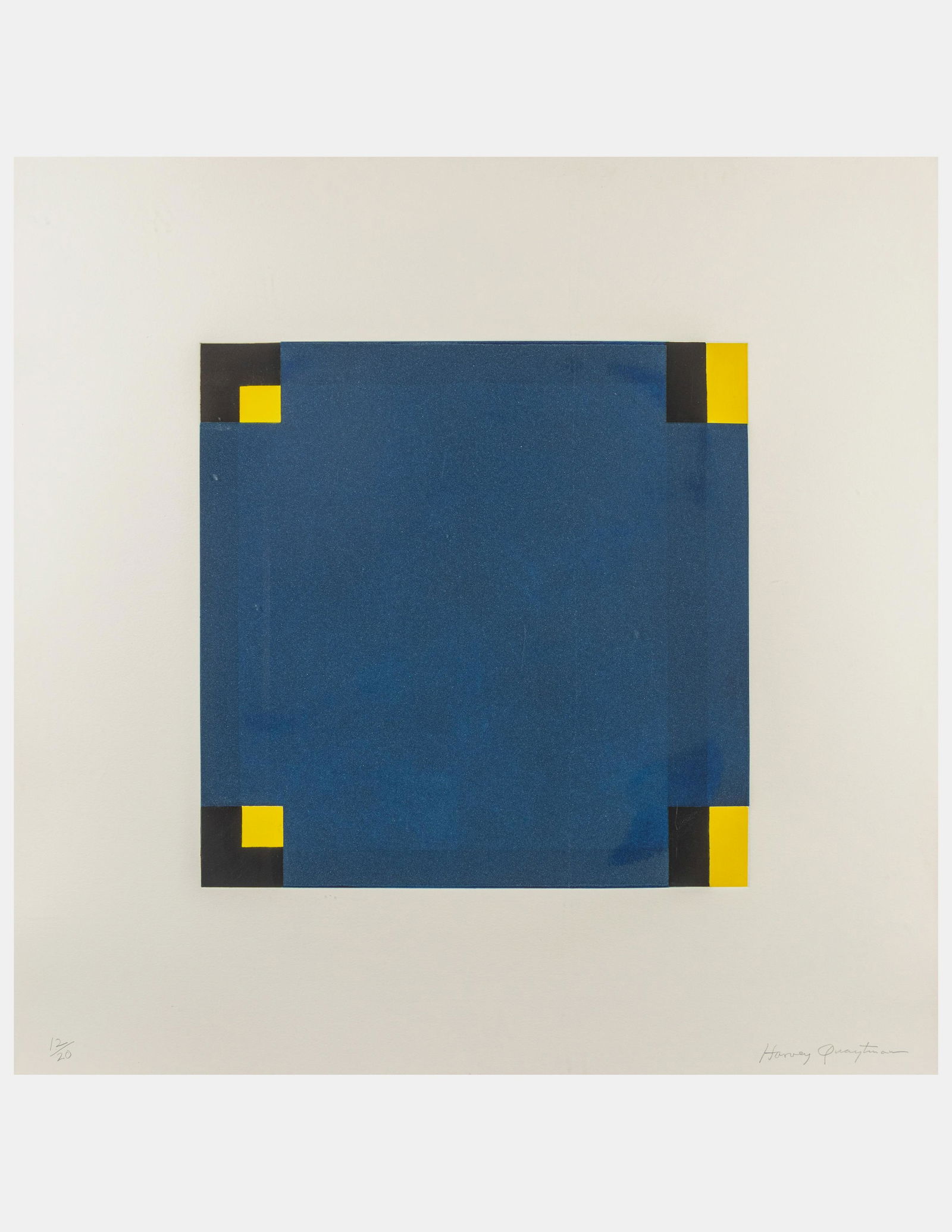 Harvey  Quaytman  (American/New York, 1937-2002)  Untitled (Blue & Yellow), 1988 (1 of 7)