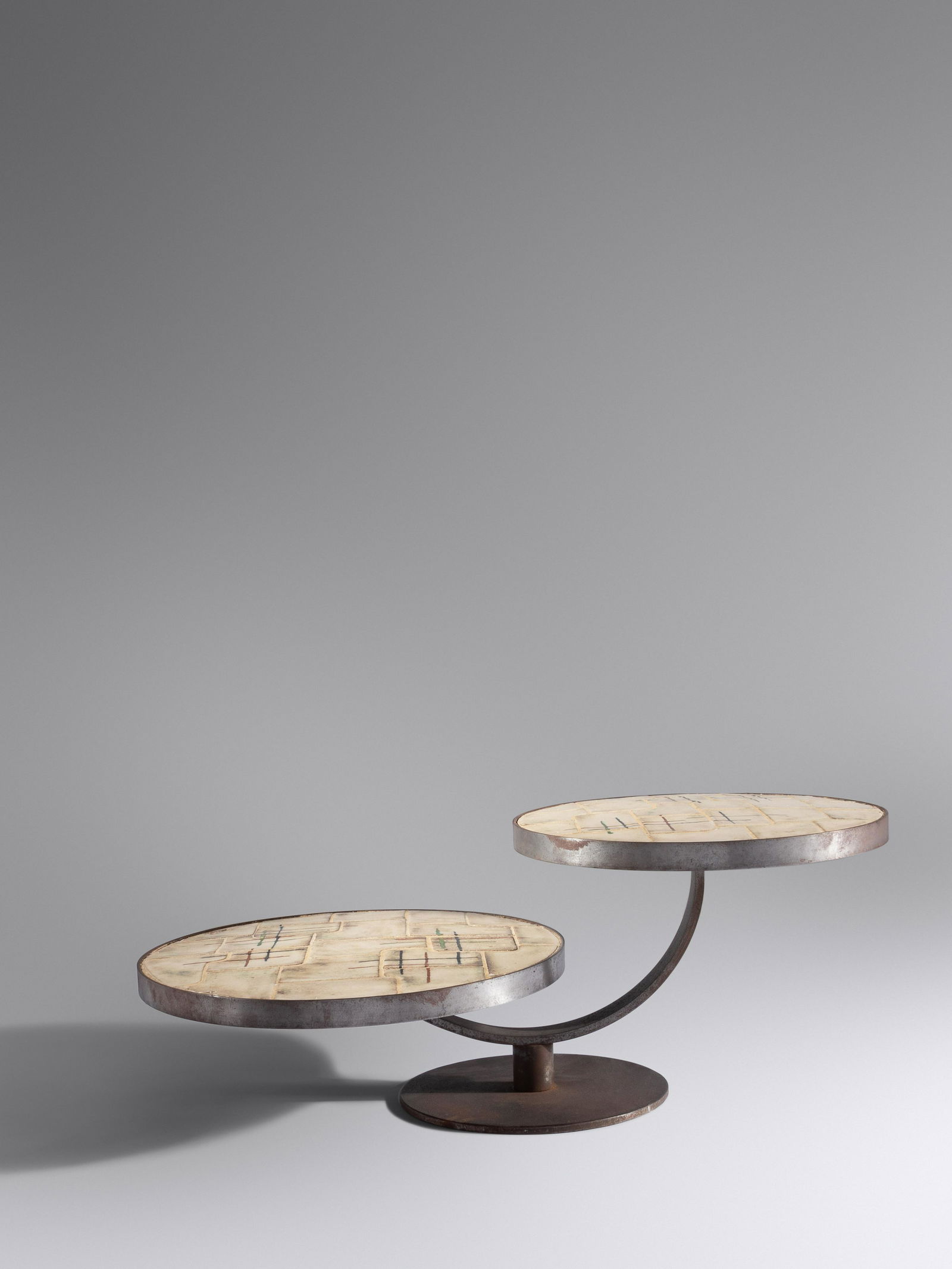 Vallauris France, Mid 20th Century Two-Tiered Coffee Table Vallauris, France (1 of 3)