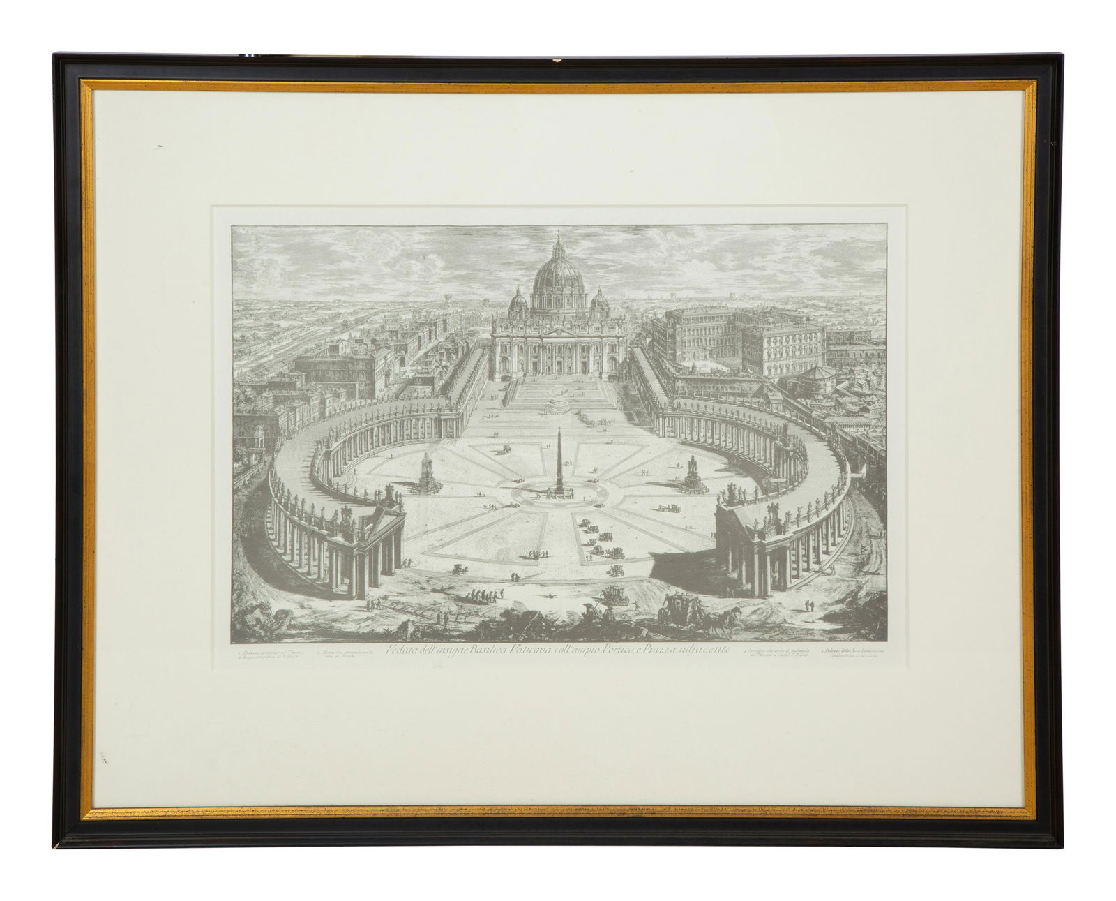 Eight Black and Parcel Gilt Framed Prints After Giovanni Piranesi Sight size: 15 x 24 1/2 inches. (1 of 12)