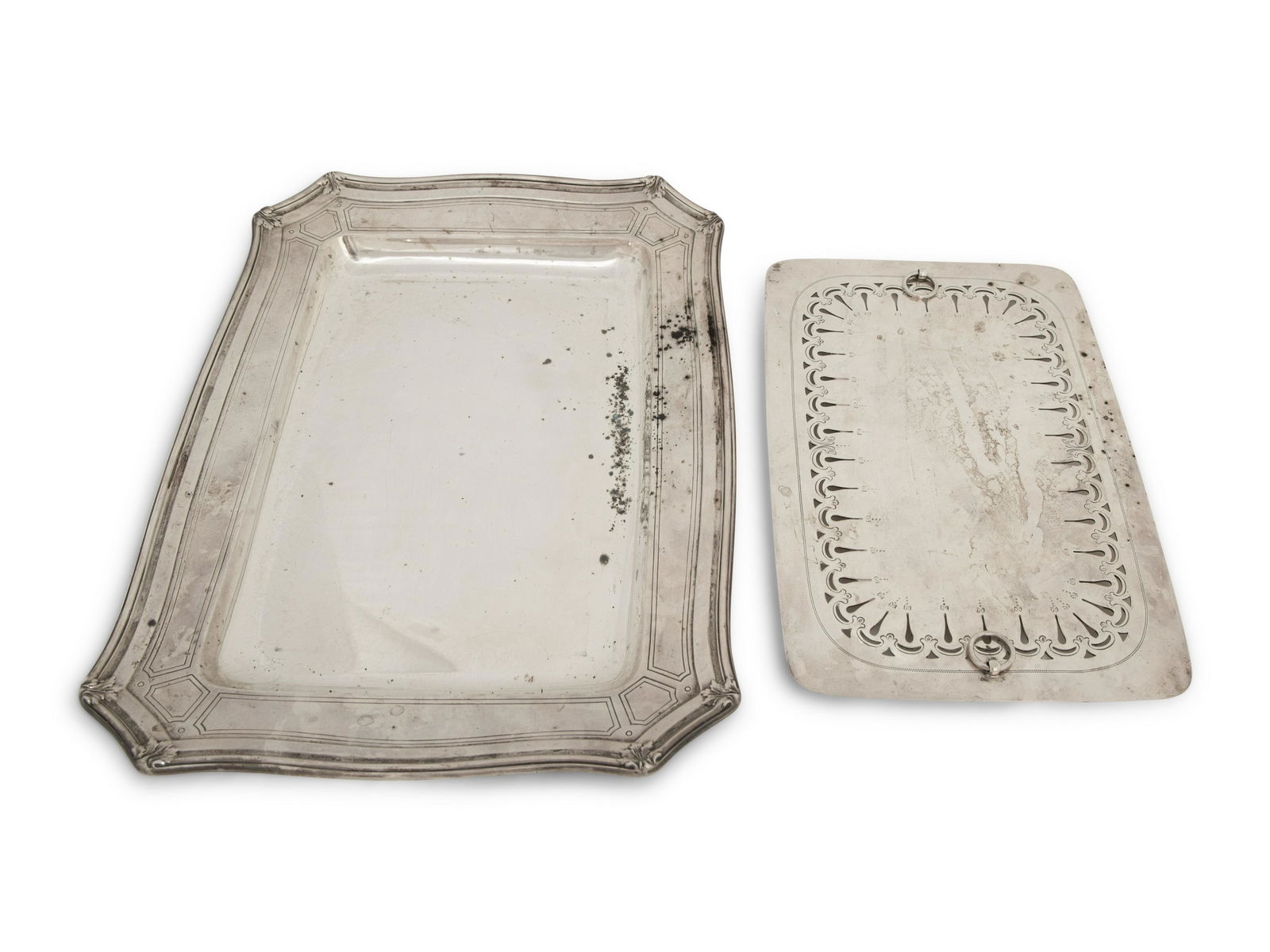 A Tiffany & Co. Silver Asparagus Tray  Length 14 x width 9 3/4 inches. (1 of 3)