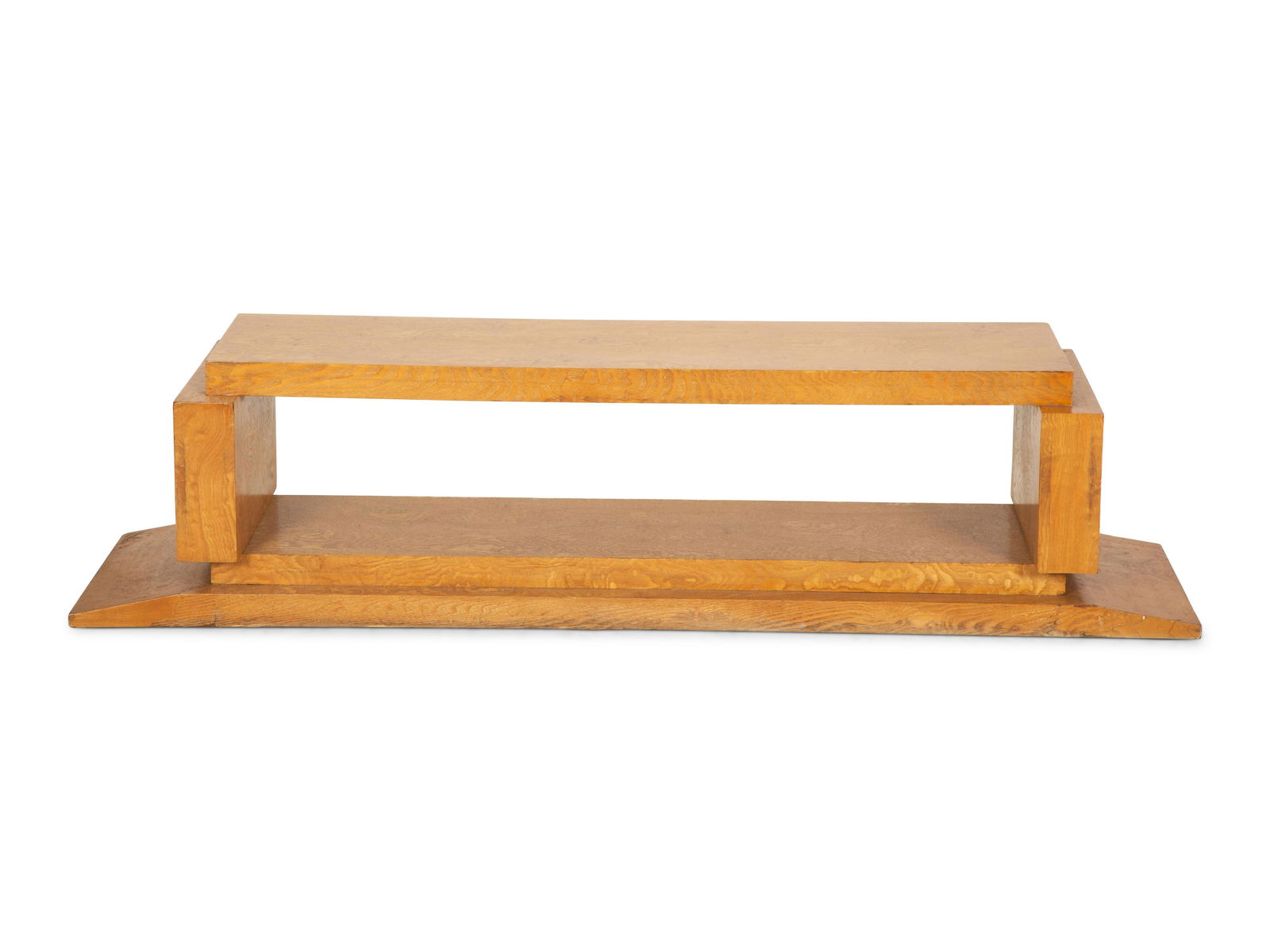 An Andre Arbus Bleached Walnut Coffee Table Height 14 3/4 x width 62 1/4 x depth 14 3/4 inches. (1 of 4)